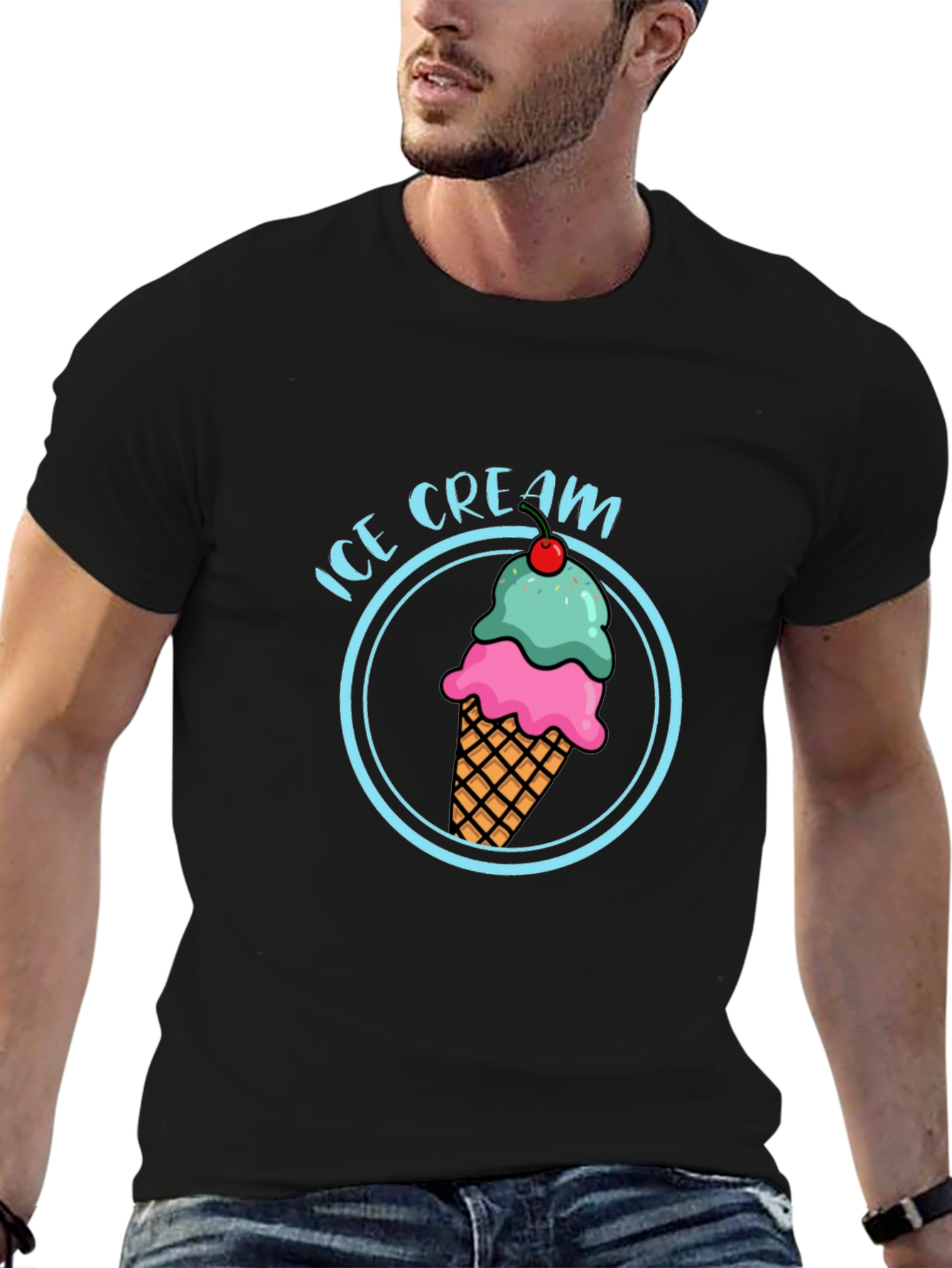 Ice Cream T-Shirt - Round Graphic Tee