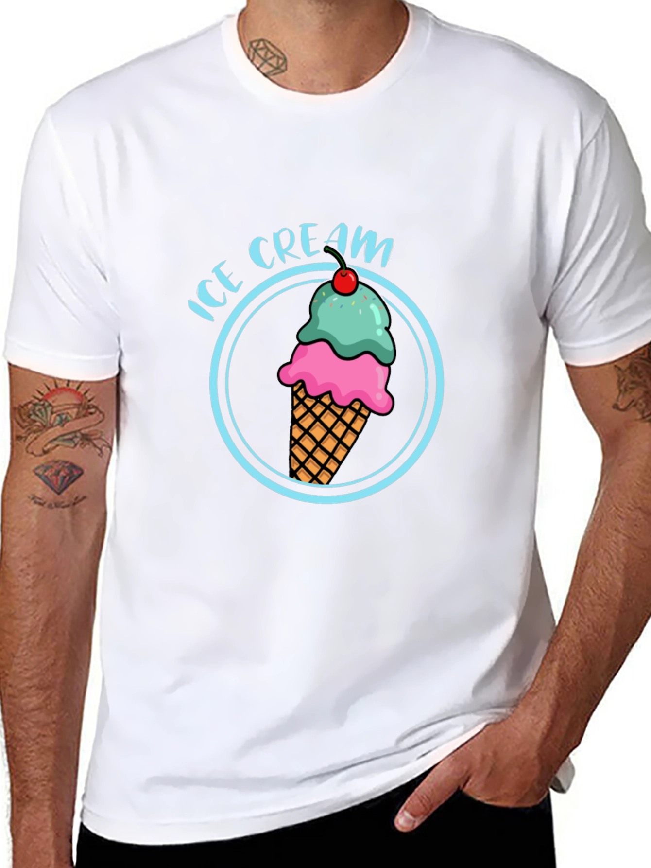 Ice Cream T-Shirt - Round Graphic Tee
