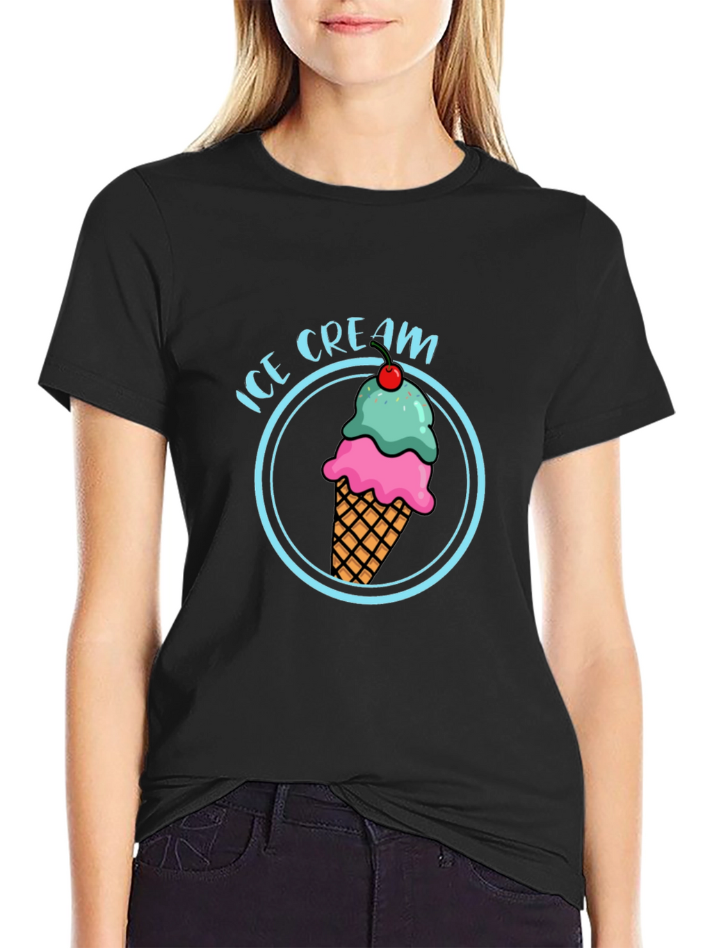 Ice Cream T-Shirt - Round Graphic Tee