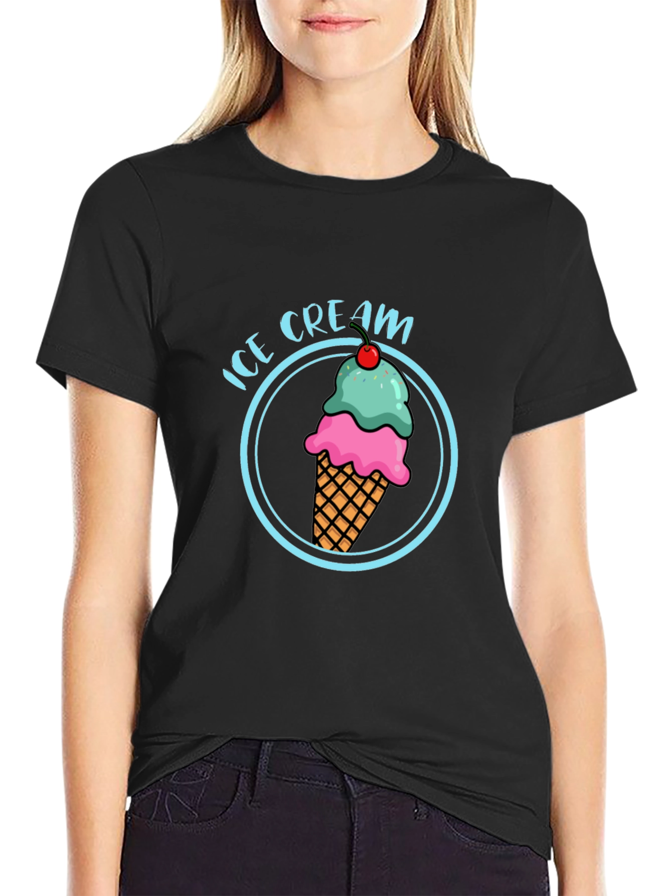 Ice Cream T-Shirt - Round Graphic Tee