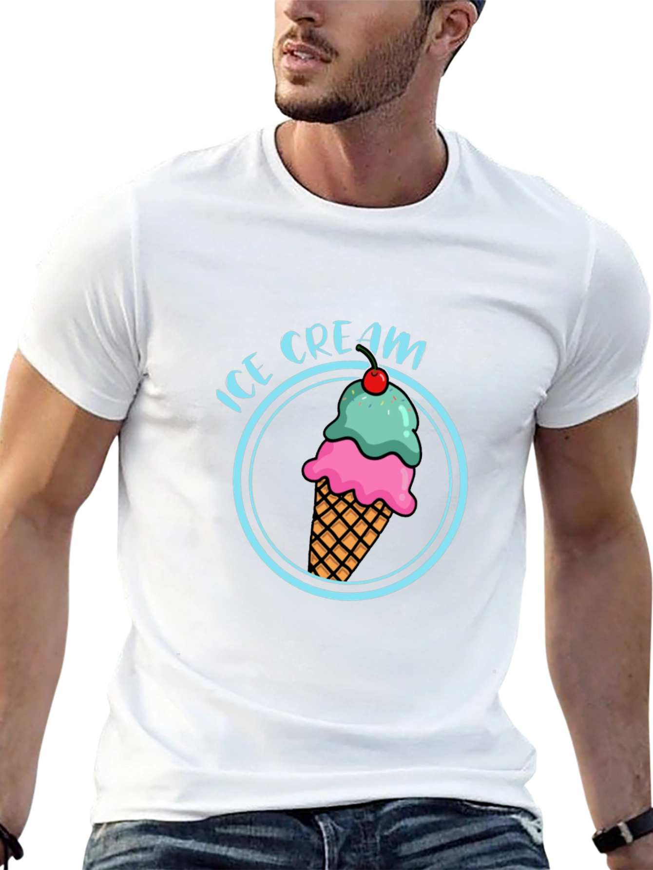 Ice Cream T-Shirt - Round Graphic Tee