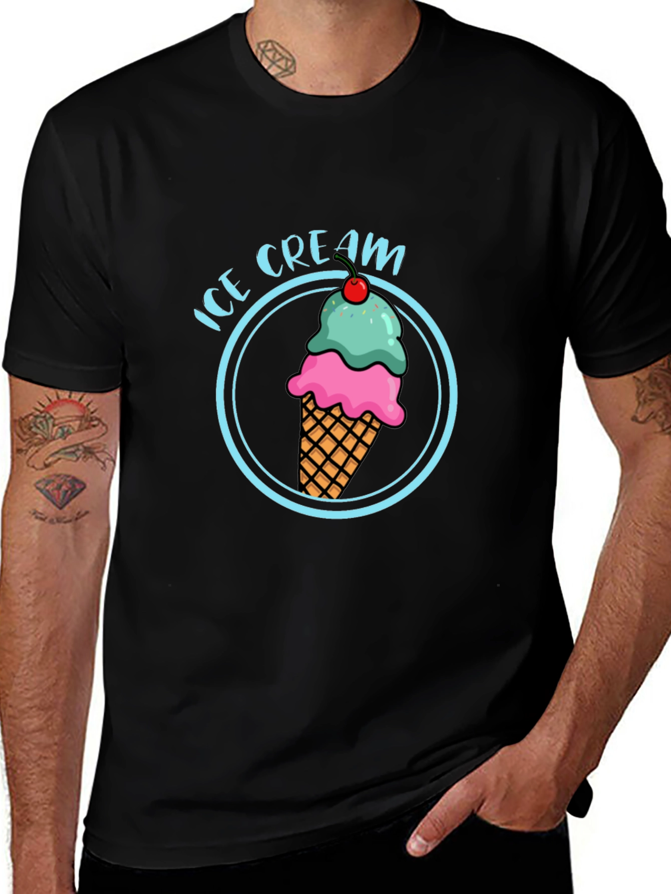 Ice Cream T-Shirt - Round Graphic Tee
