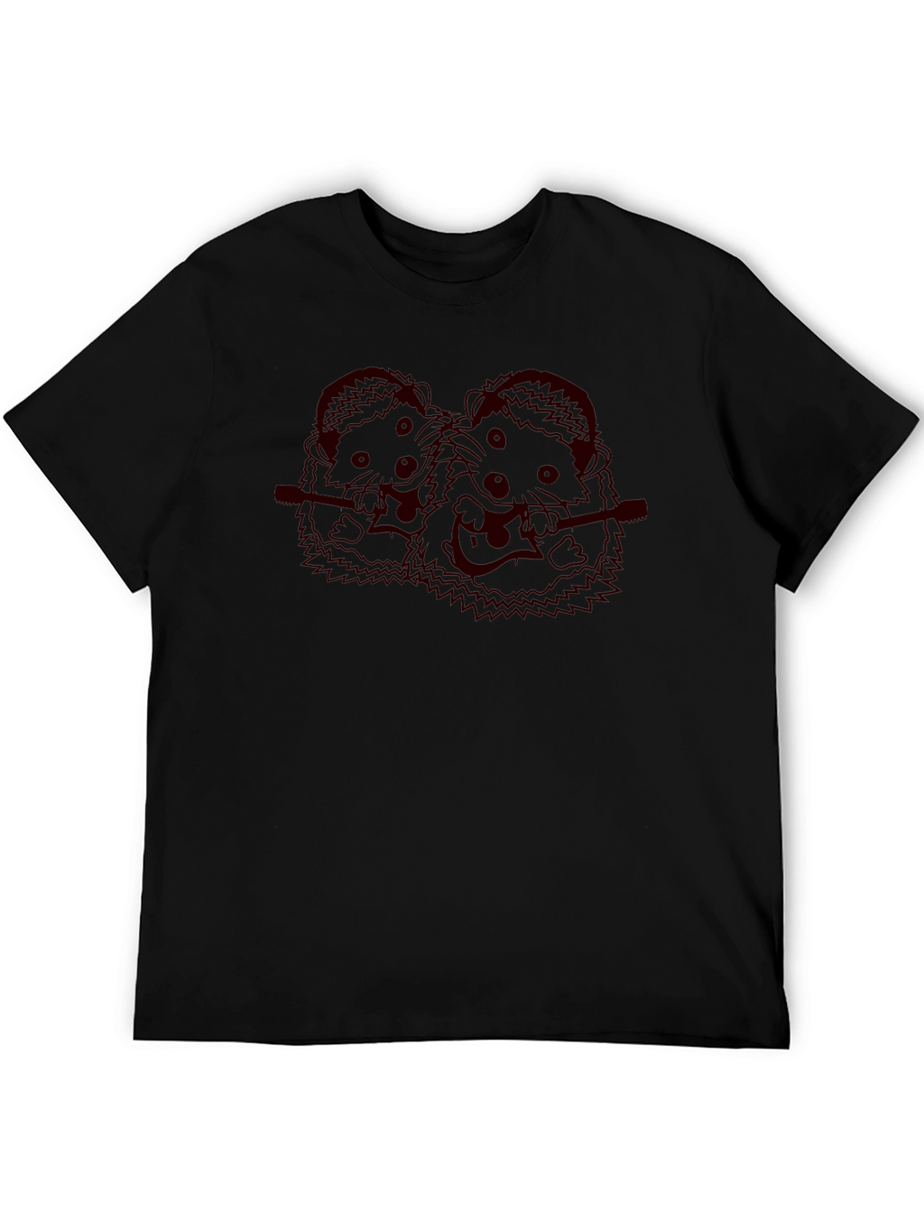 Musician Hedgehog Black T-Shirt