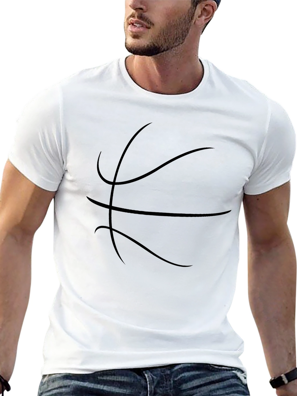 Black Basketball Graphic Tee - Sporty Casual Style