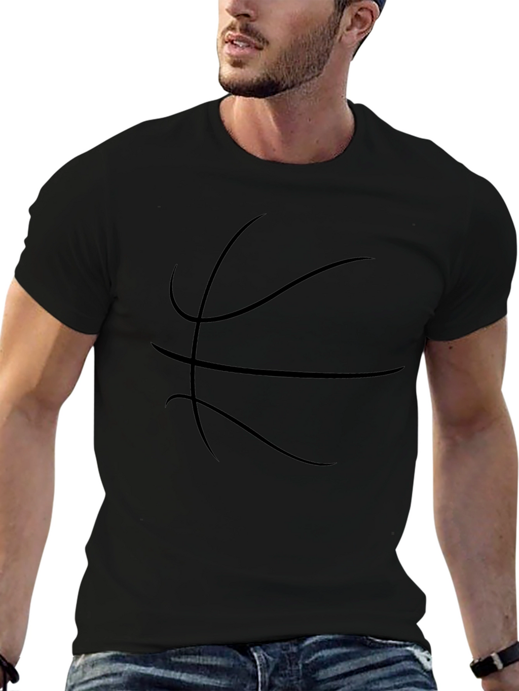Black Basketball Graphic Tee - Sporty Casual Style