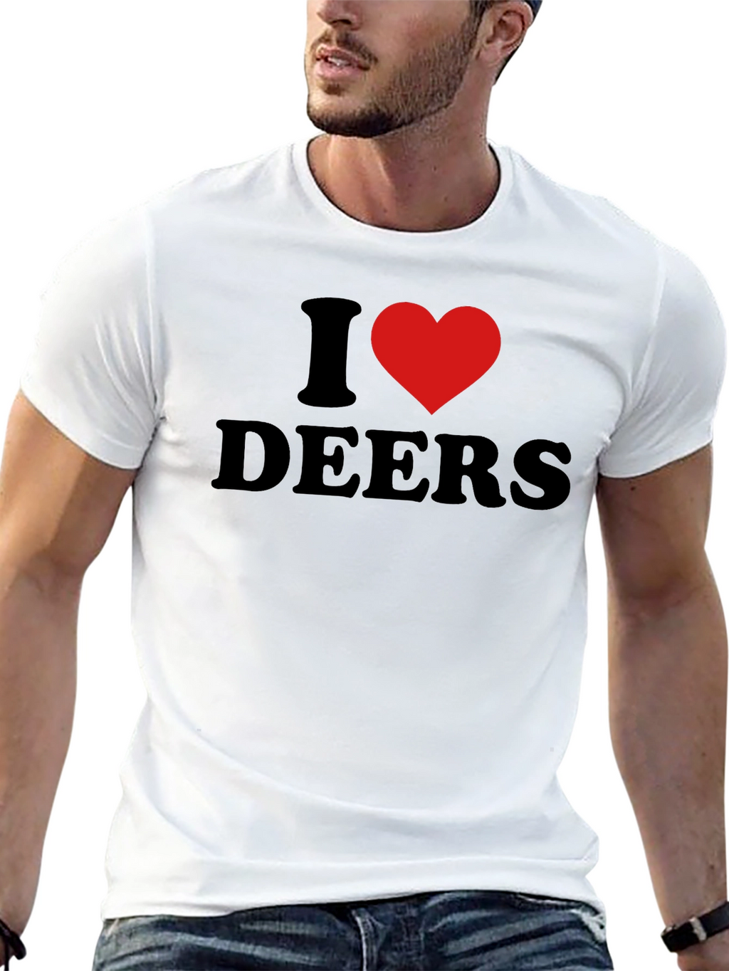 I Love Deers Black T-Shirt