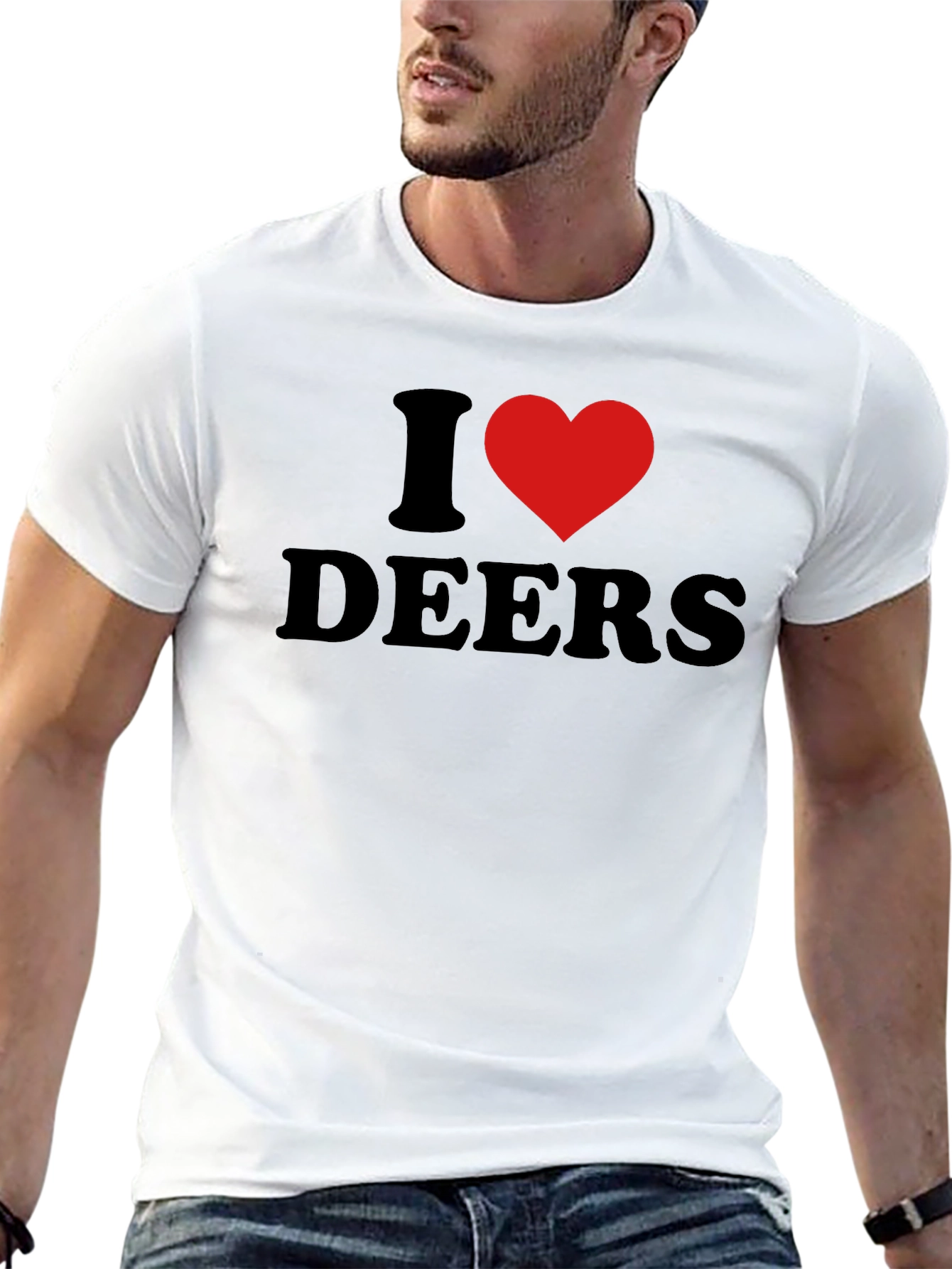 I Love Deers Black T-Shirt
