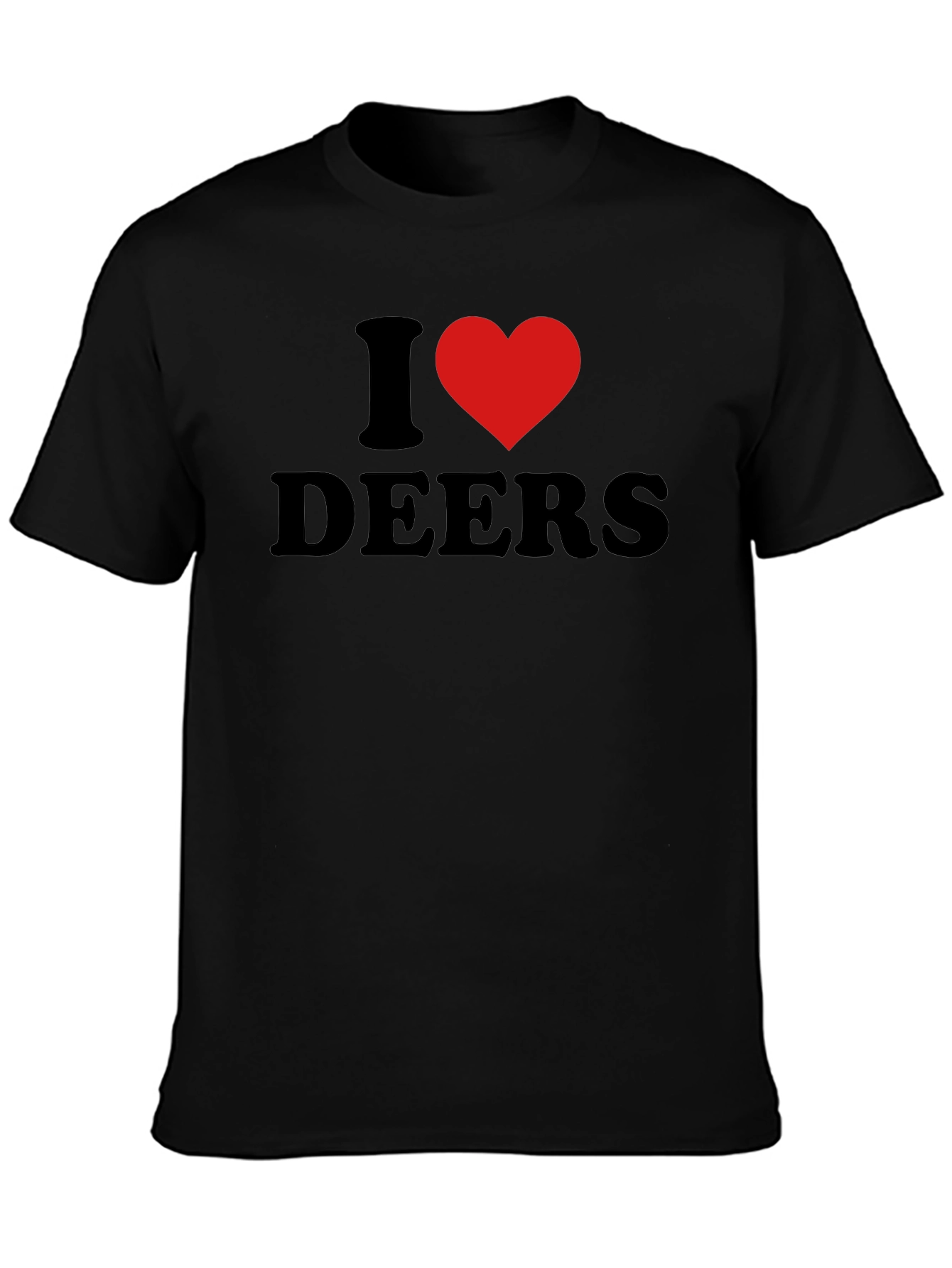 I Love Deers Black T-Shirt