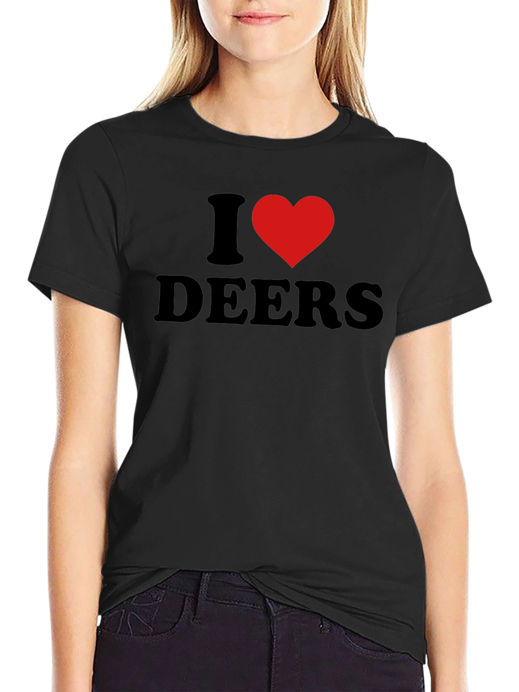I Love Deers Black T-Shirt