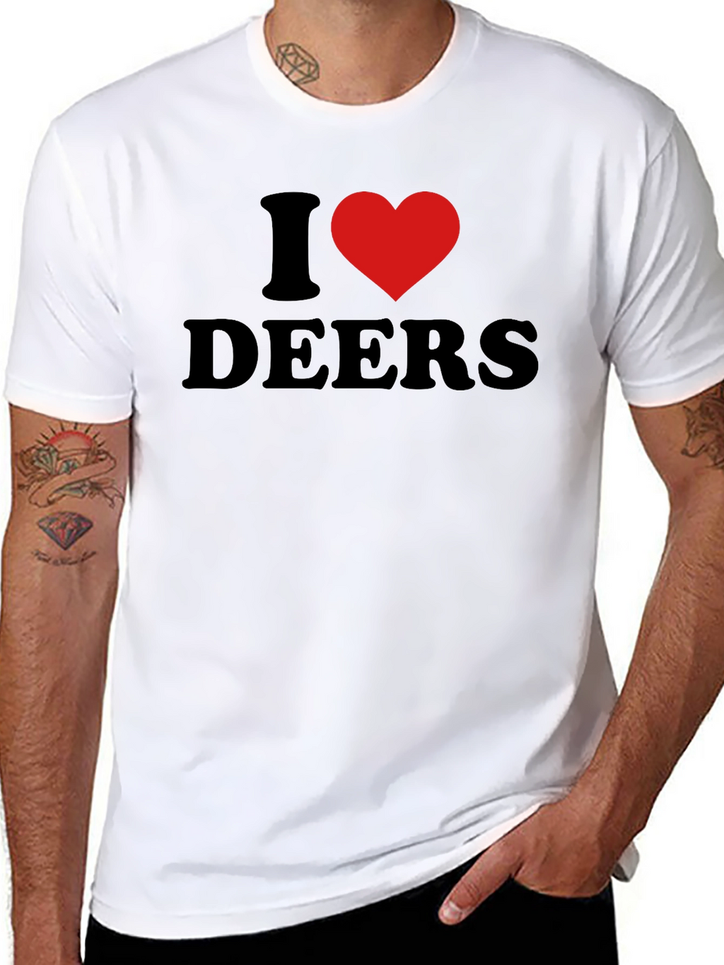 I Love Deers Black T-Shirt