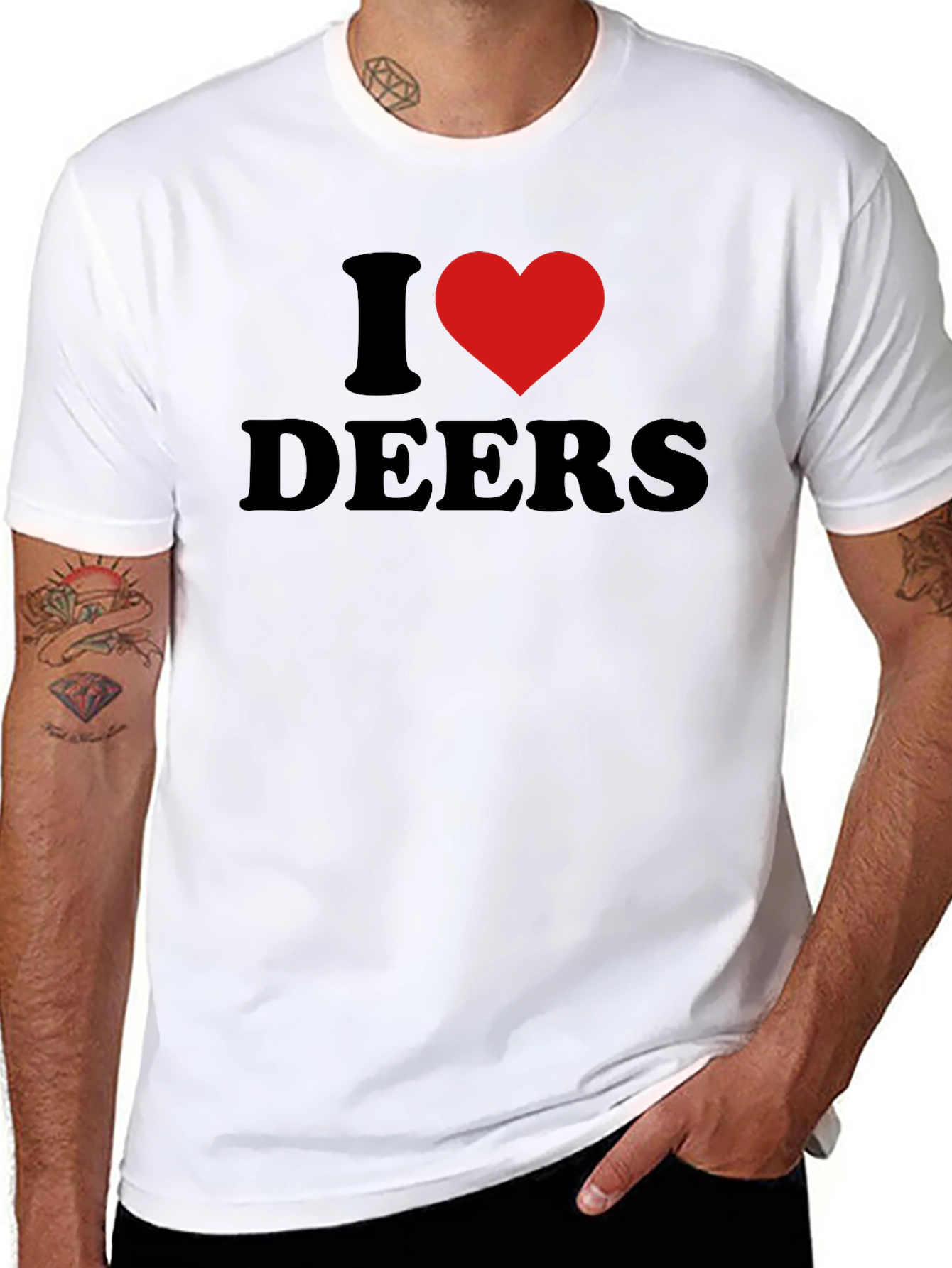 I Love Deers Black T-Shirt
