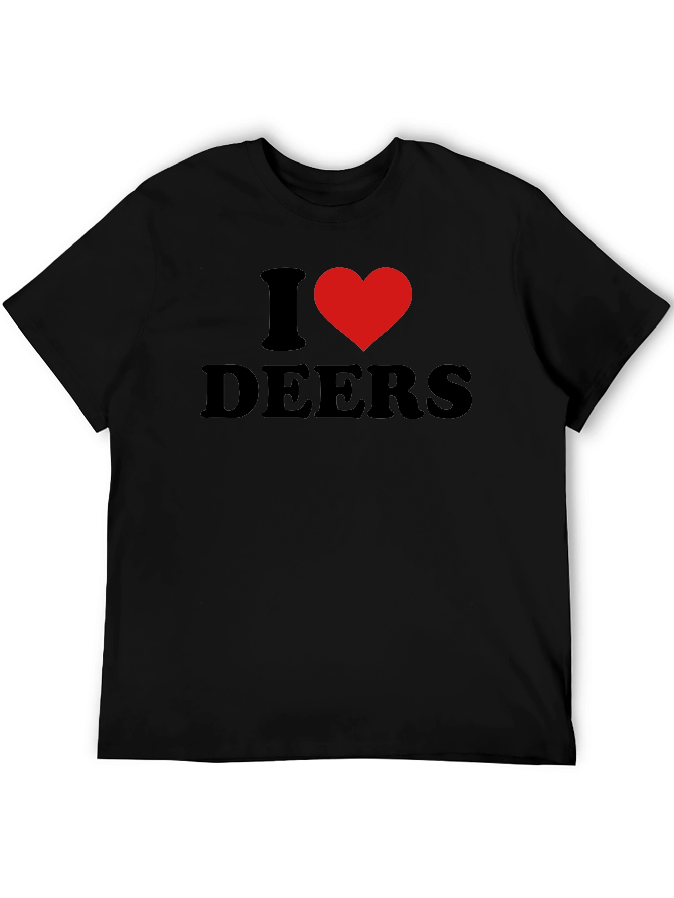 I Love Deers Black T-Shirt