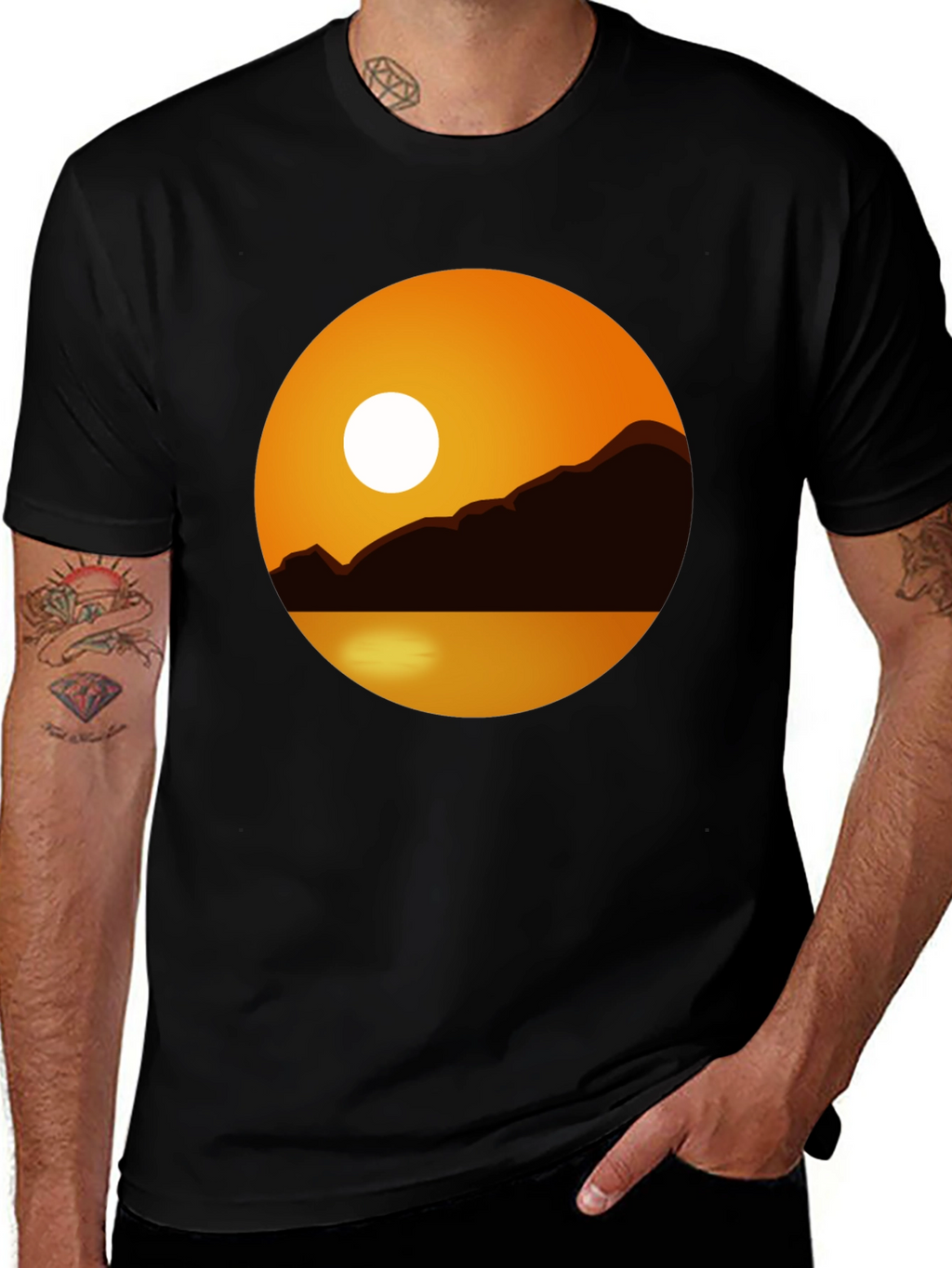 Sunset Graphic Tee - Black