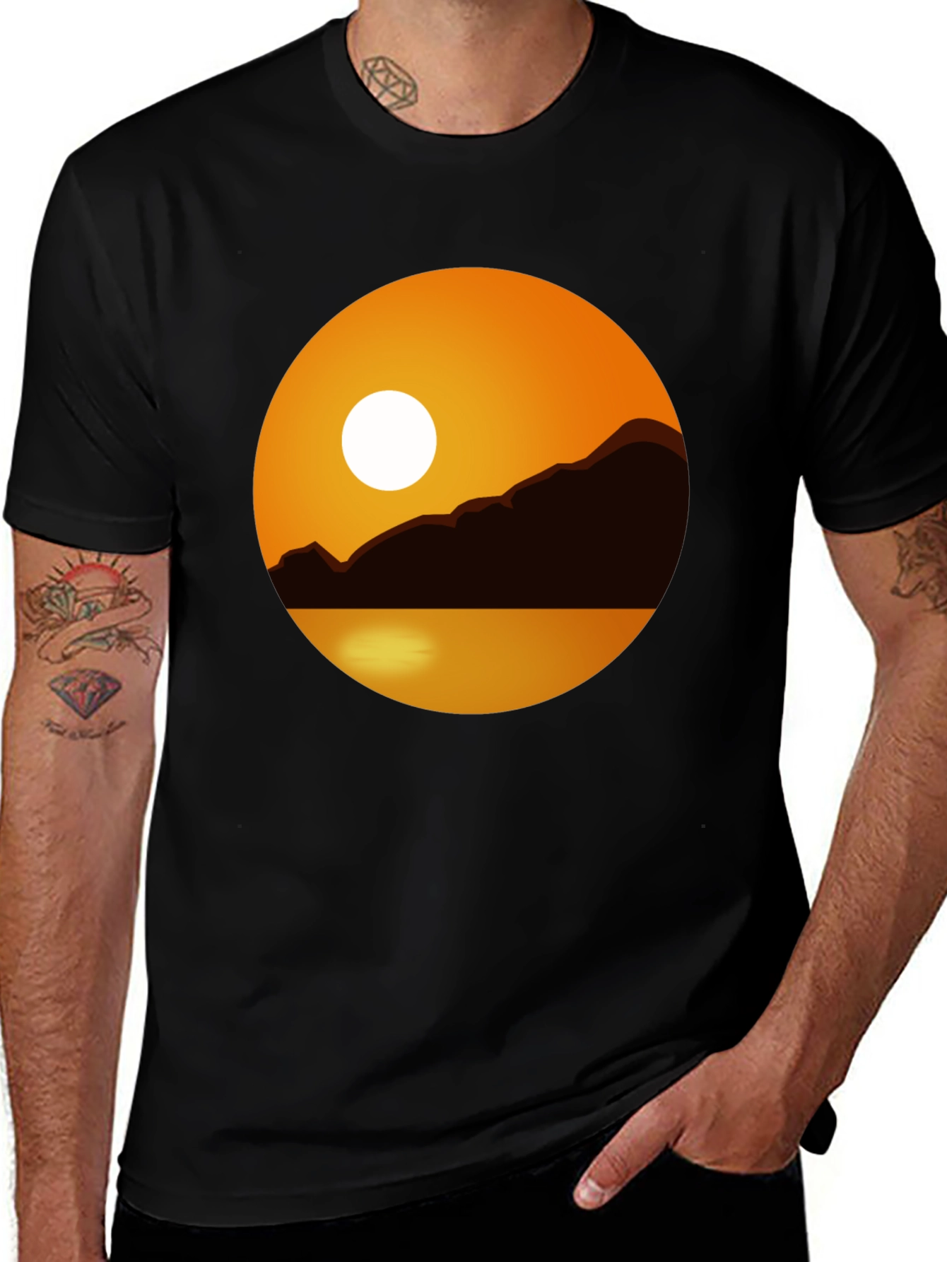 Sunset Graphic Tee - Black