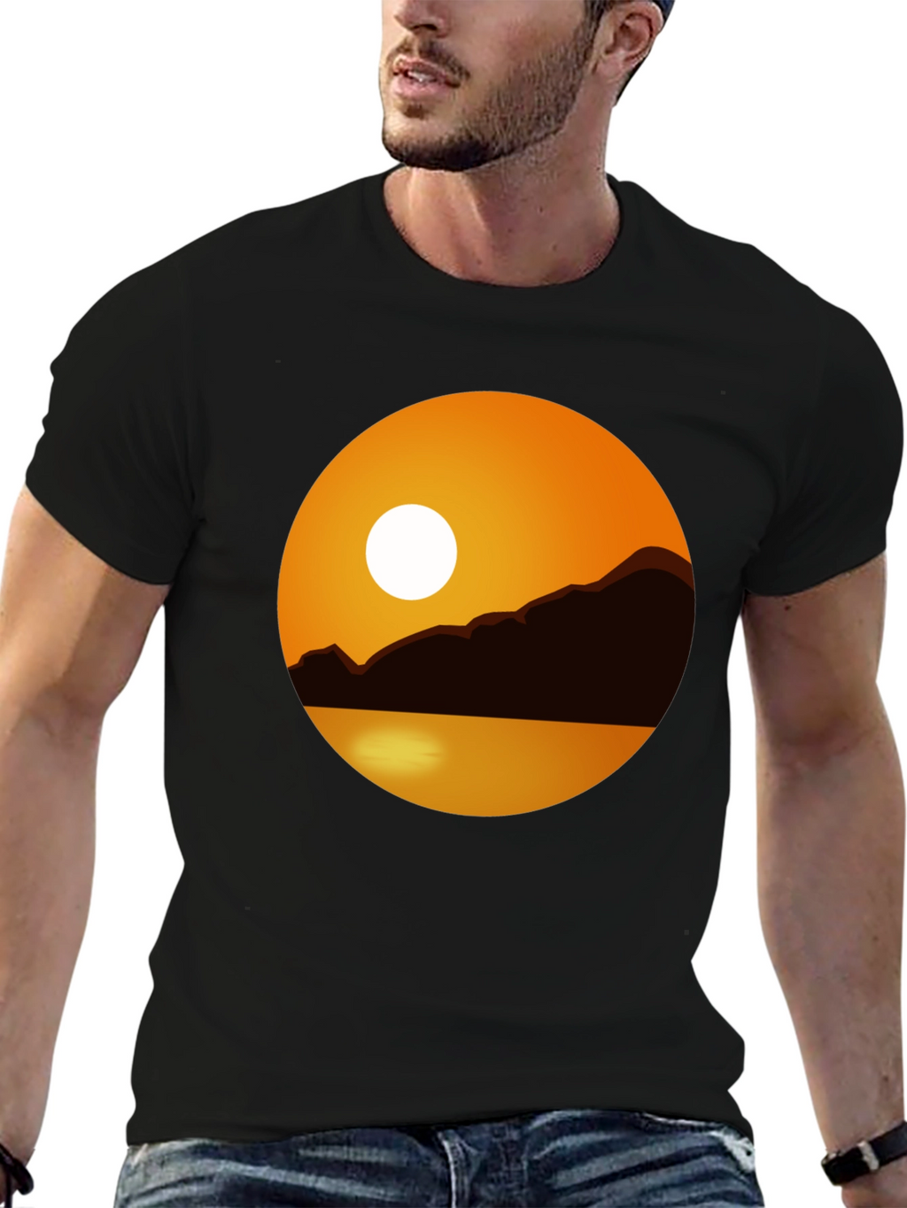 Sunset Graphic Tee - Black
