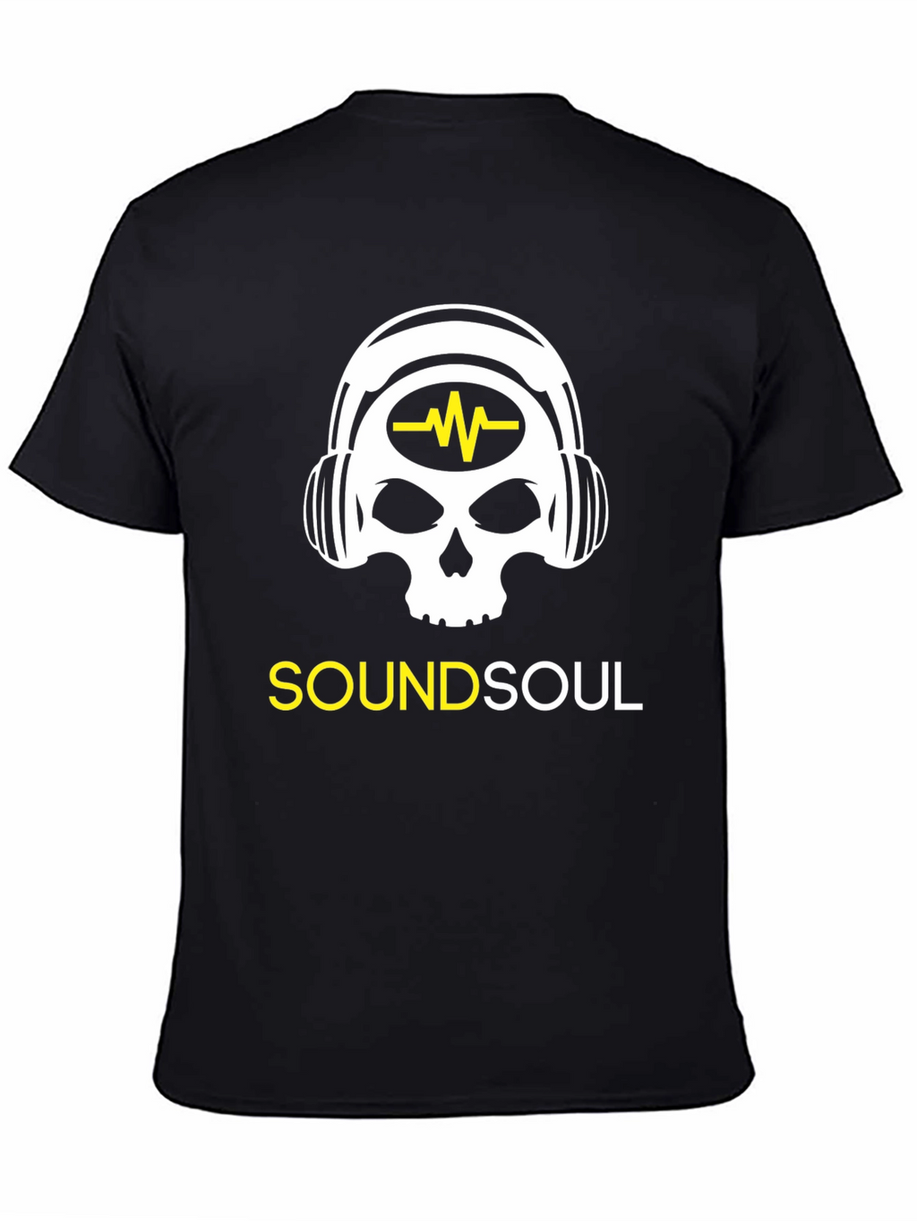Sound Soul Black T-Shirt - Skull Headphone Design