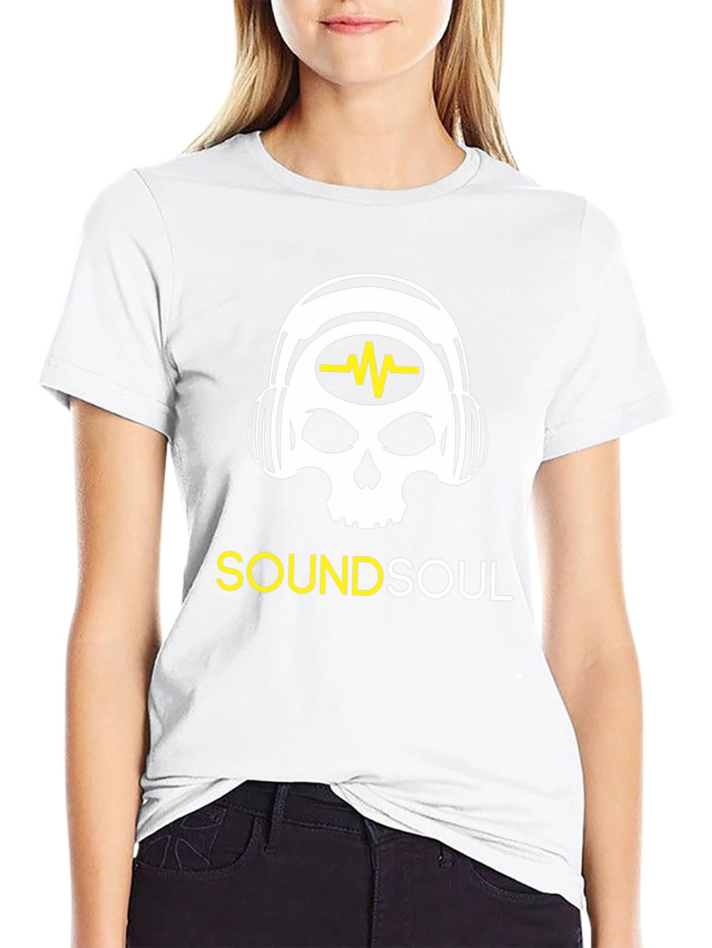 Sound Soul Black T-Shirt - Skull Headphone Design
