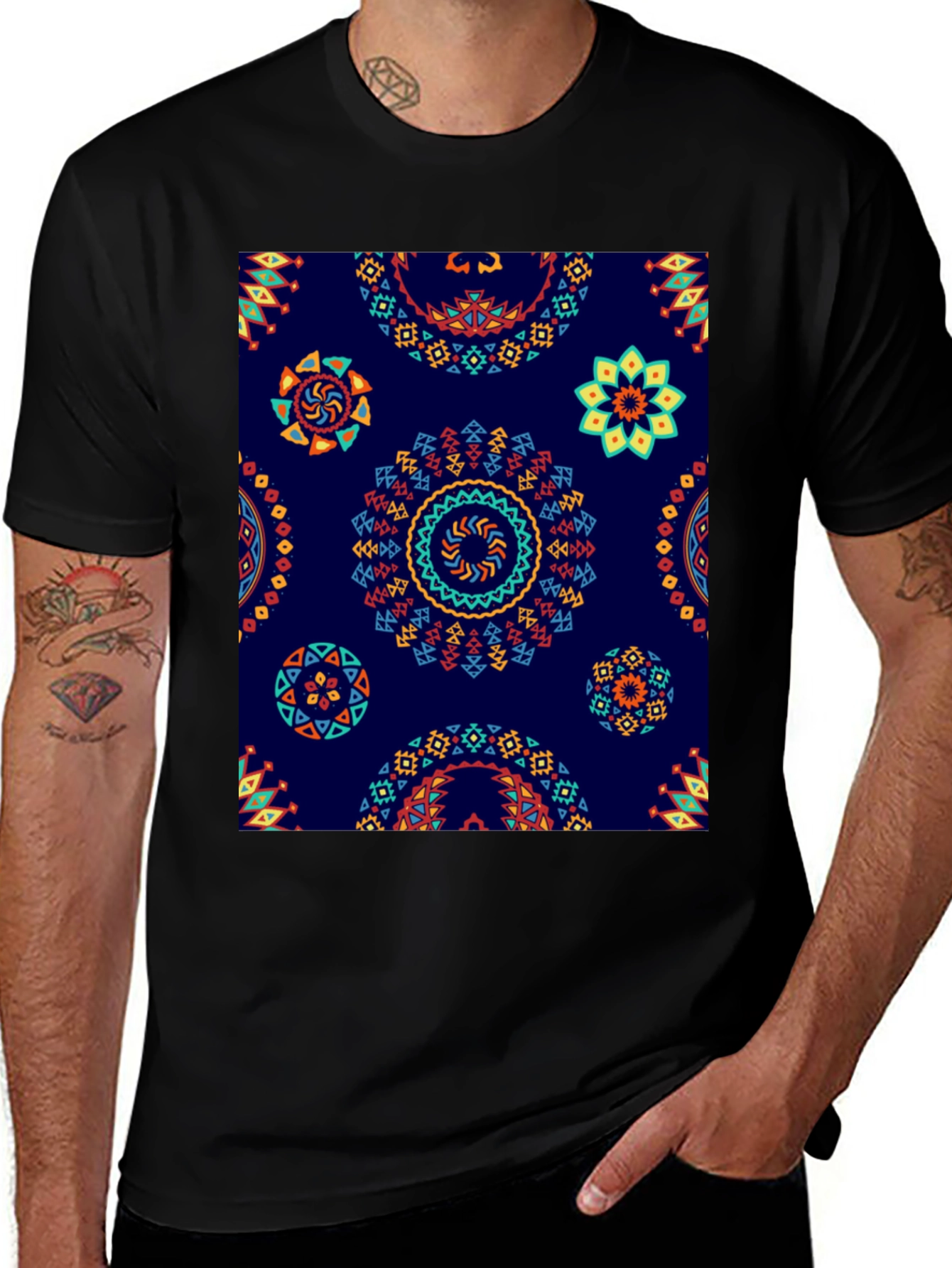 Aztec Mandala Print T-Shirt