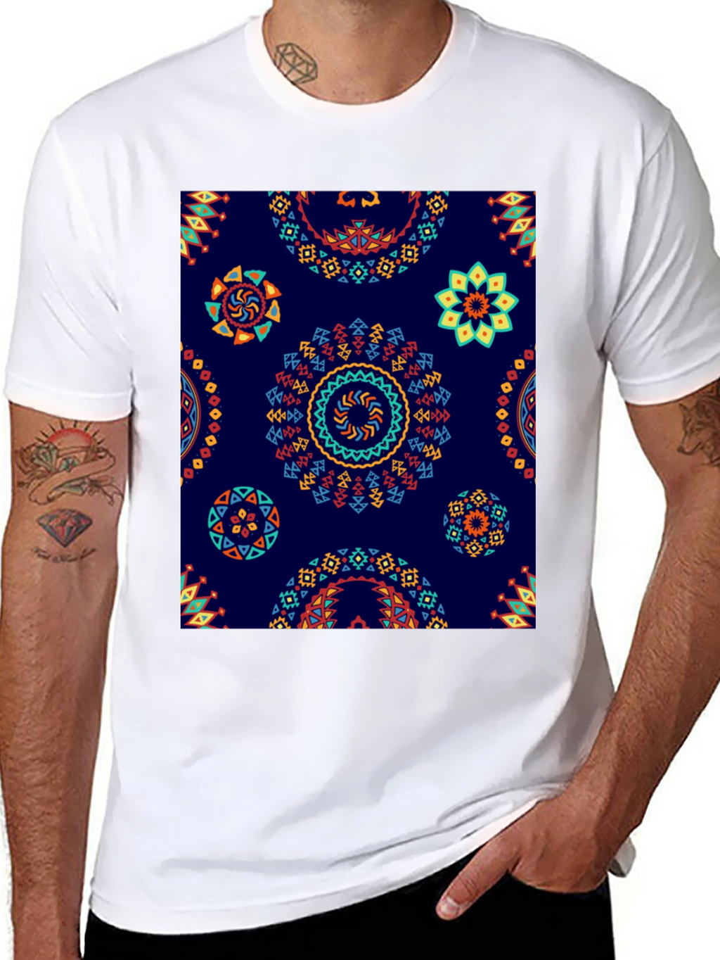 Aztec Mandala Print T-Shirt