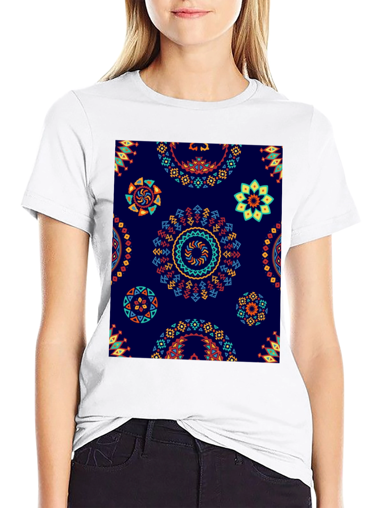 Aztec Mandala Print T-Shirt