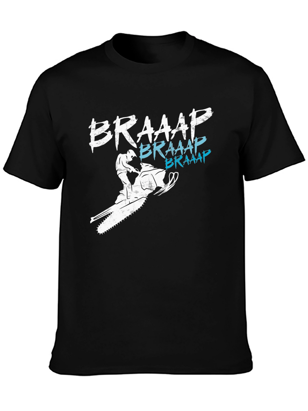 Braaap Snowmobile T-Shirt - Black Graphic Tee