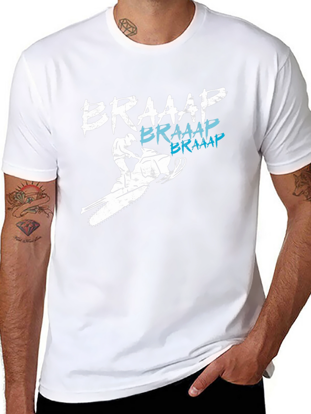 Braaap Snowmobile T-Shirt - Black Graphic Tee