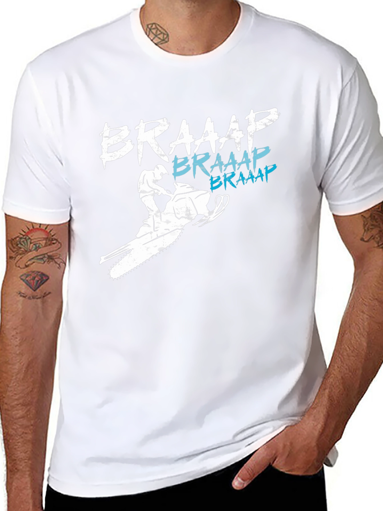 Braaap Snowmobile T-Shirt - Black Graphic Tee