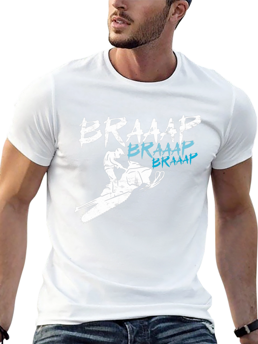 Braaap Snowmobile T-Shirt - Black Graphic Tee