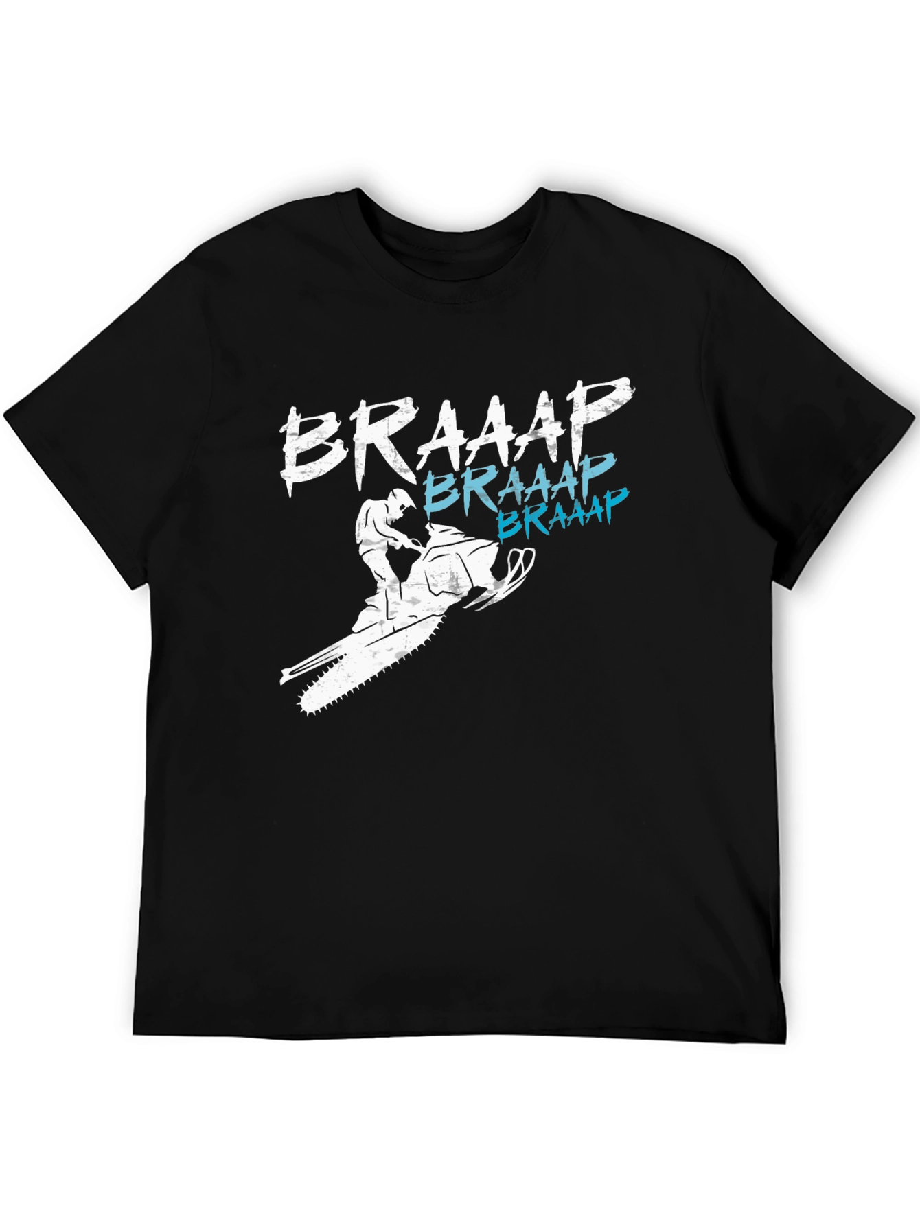 Braaap Snowmobile T-Shirt - Black Graphic Tee