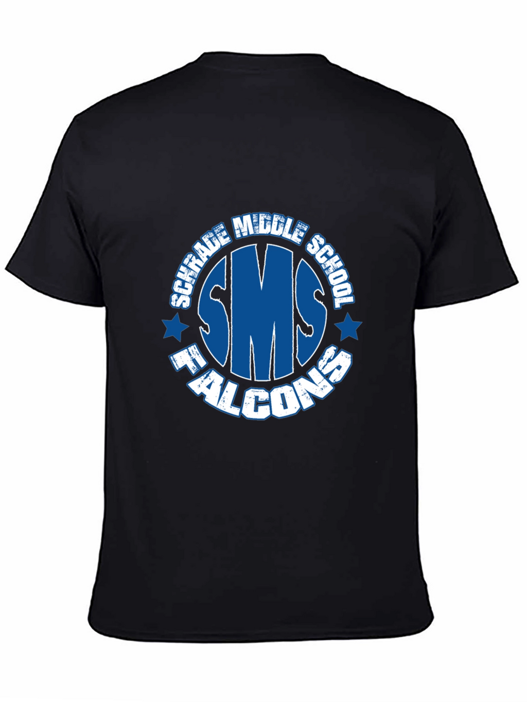 Schrade Middle School SMS Falcons Black T-Shirt