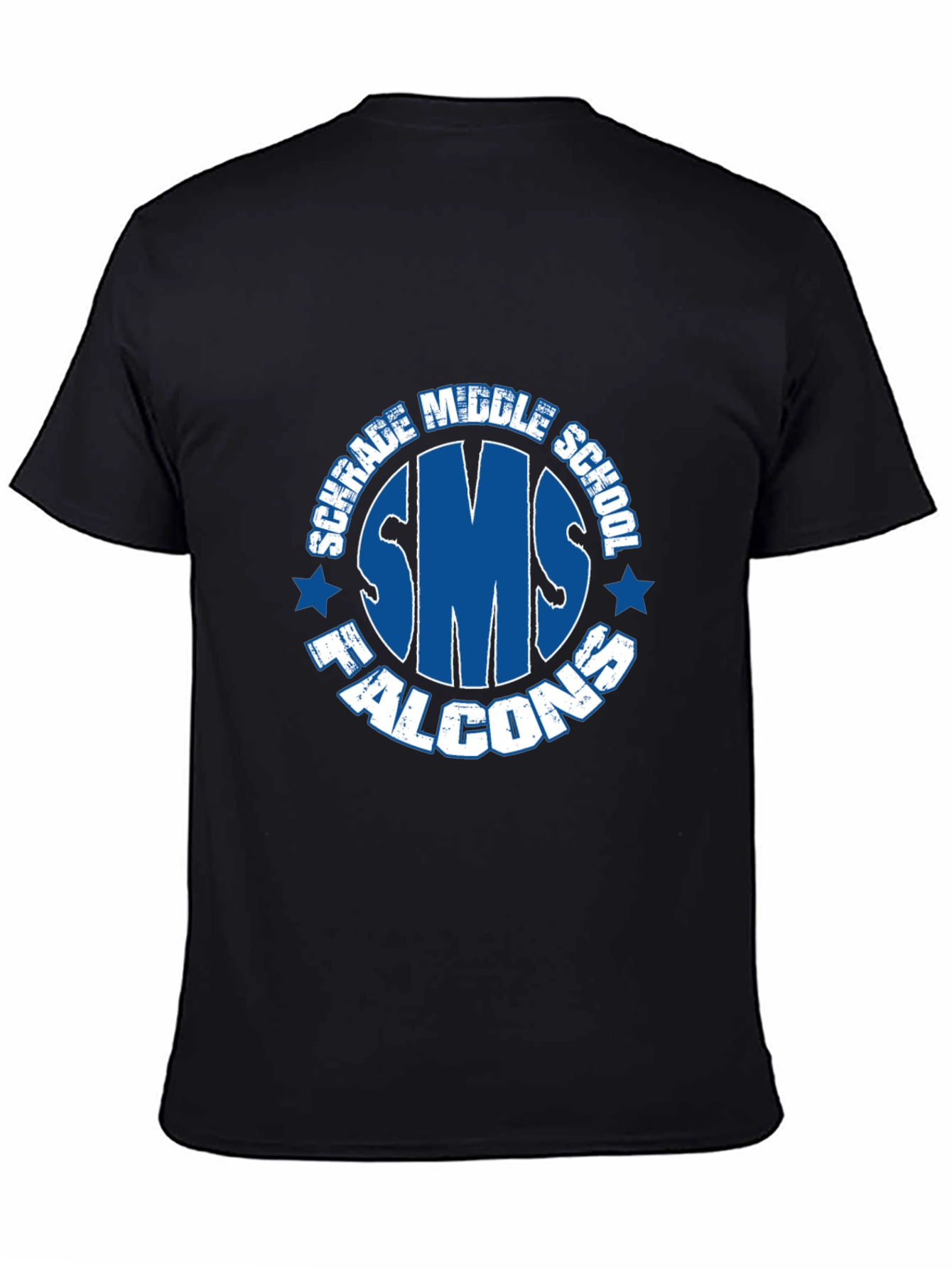 Schrade Middle School SMS Falcons Black T-Shirt