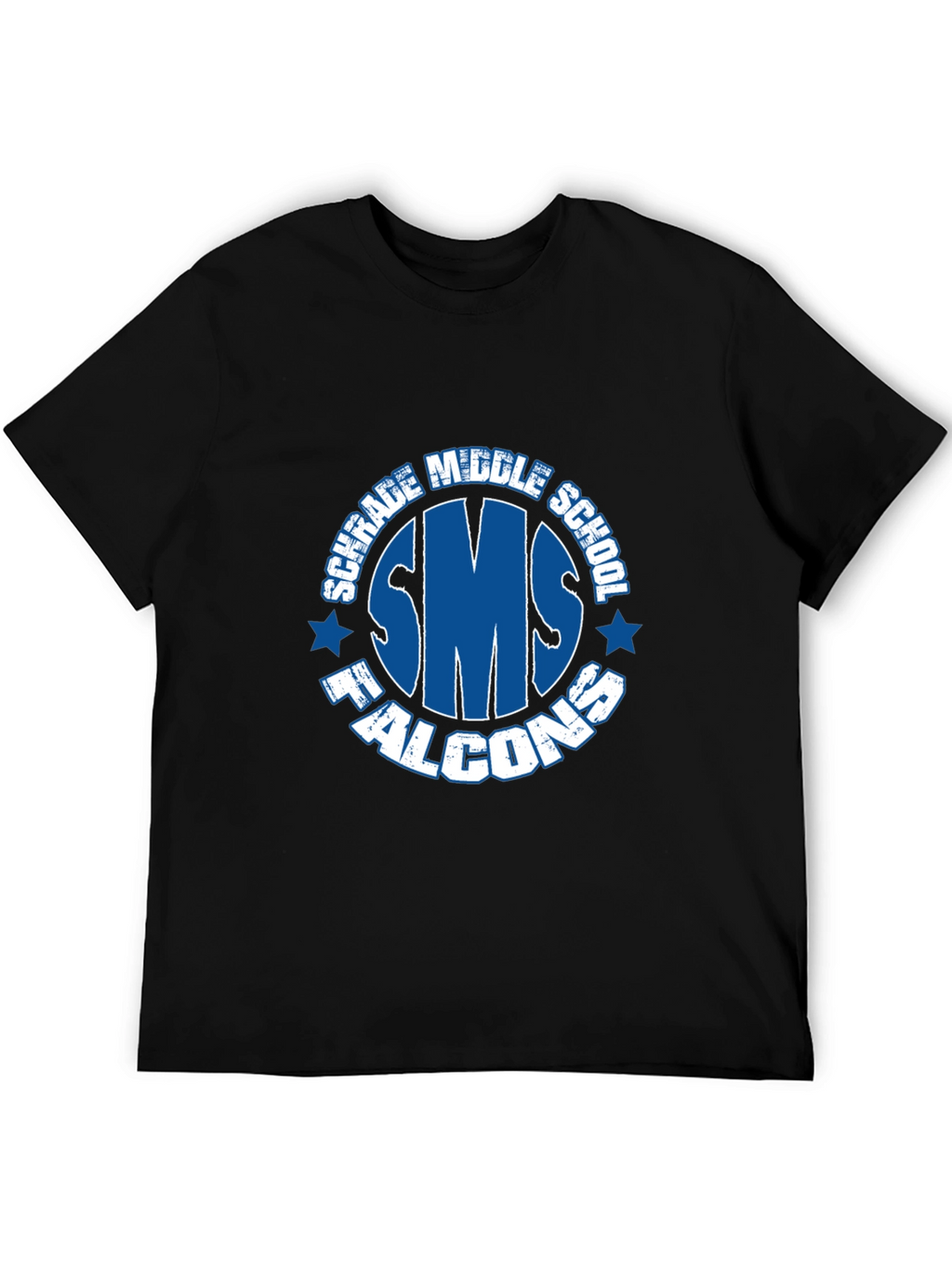 Schrade Middle School SMS Falcons Black T-Shirt