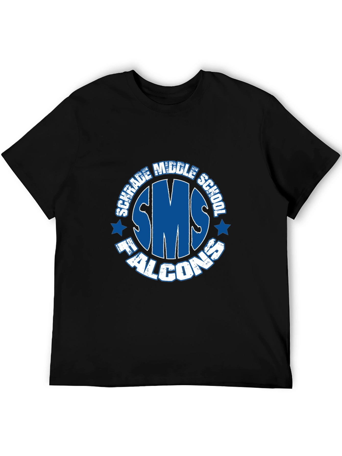 Schrade Middle School SMS Falcons Black T-Shirt