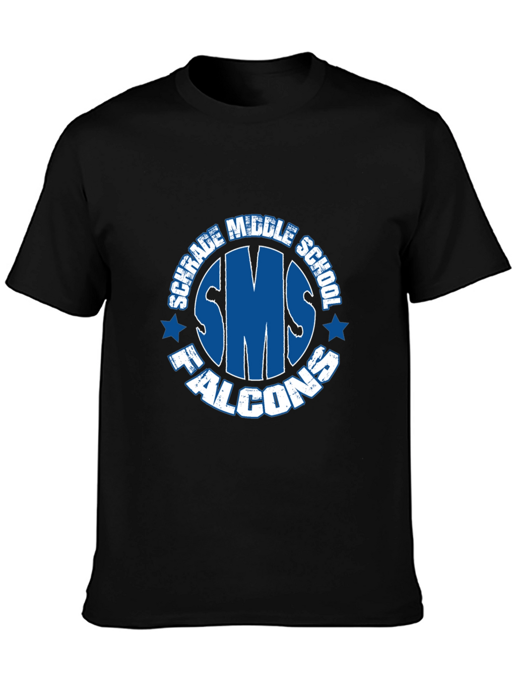 Schrade Middle School SMS Falcons Black T-Shirt