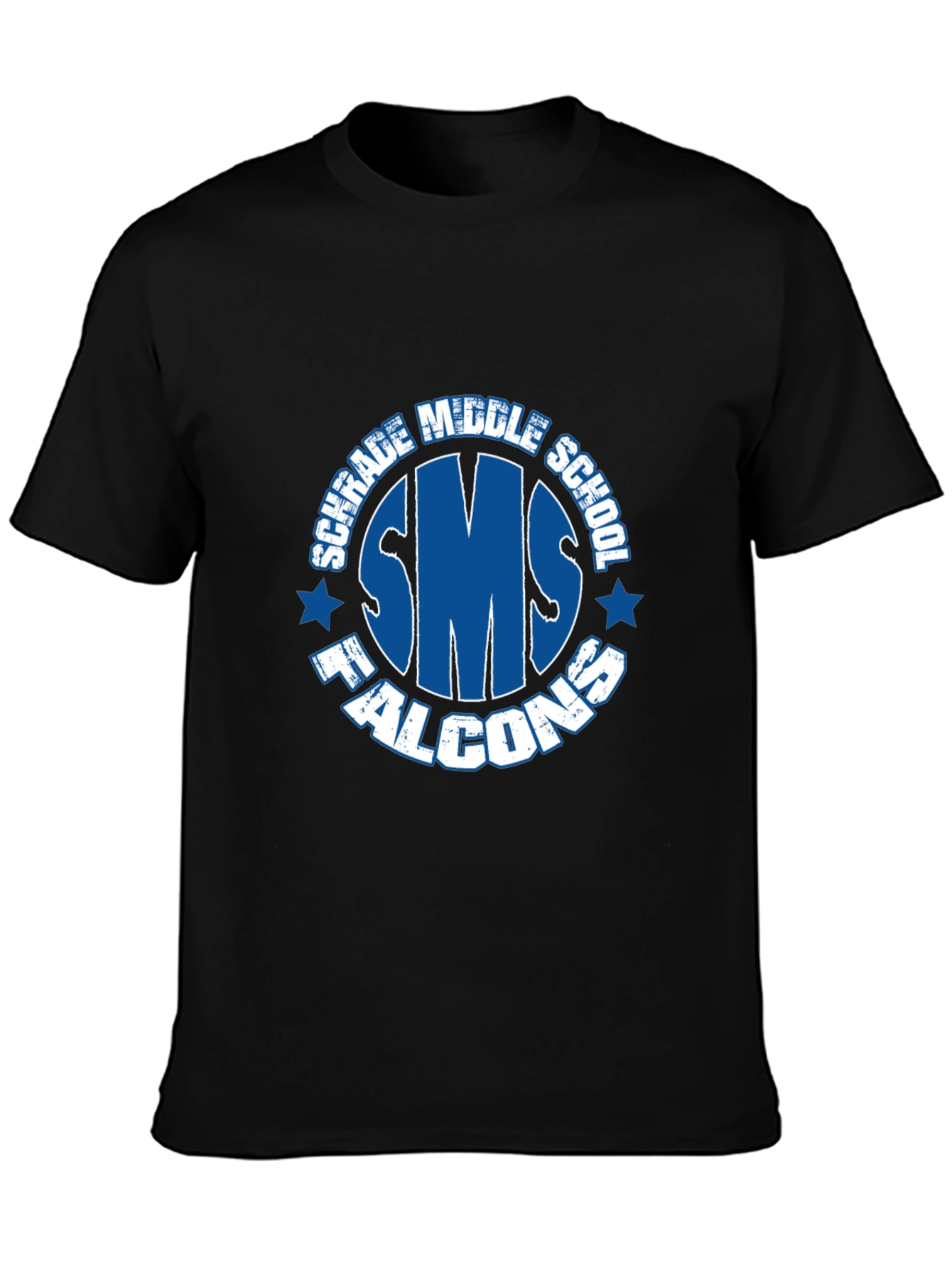 Schrade Middle School SMS Falcons Black T-Shirt