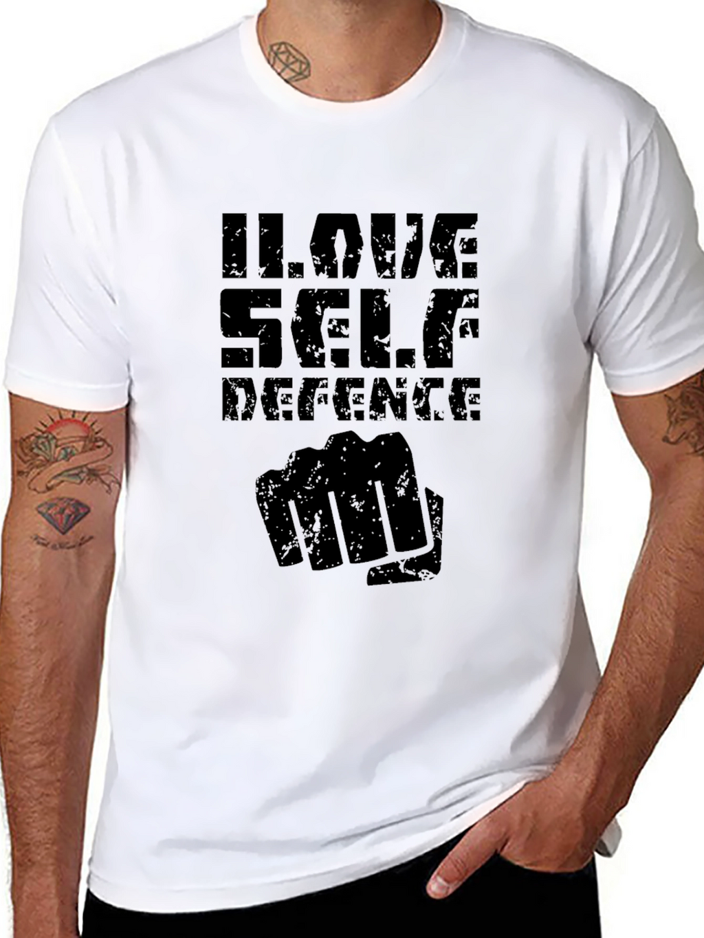 I Love Self Defence Graphic Tee - Black
