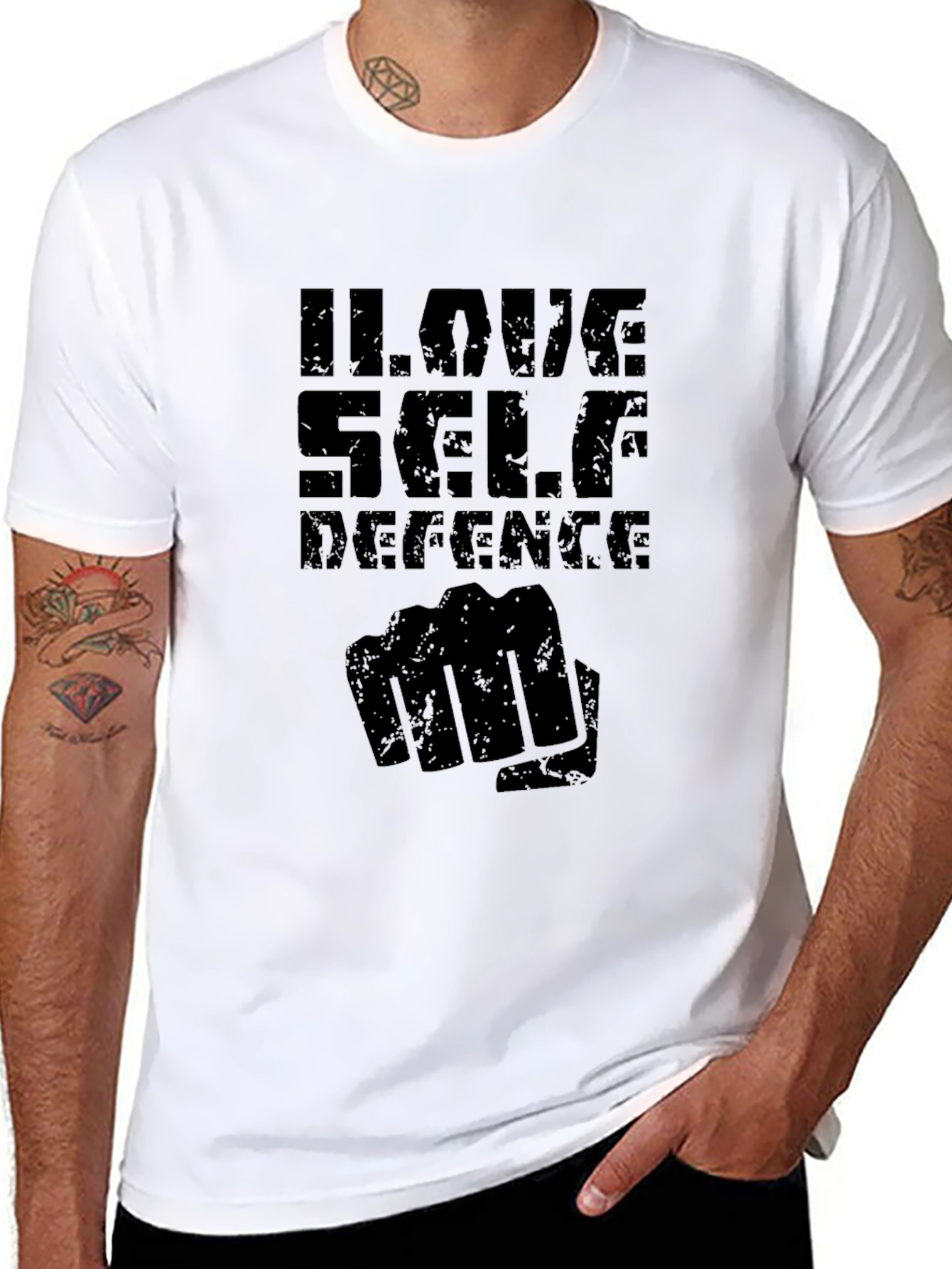 I Love Self Defence Graphic Tee - Black