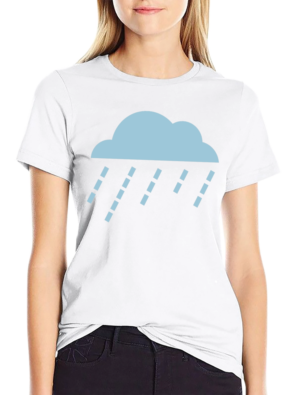 Rain Cloud Graphic Tee - Soft Black Cotton T-Shirt