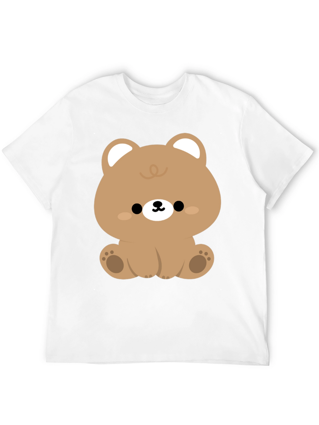 Cute Kawaii Bear Graphic Tee - Black