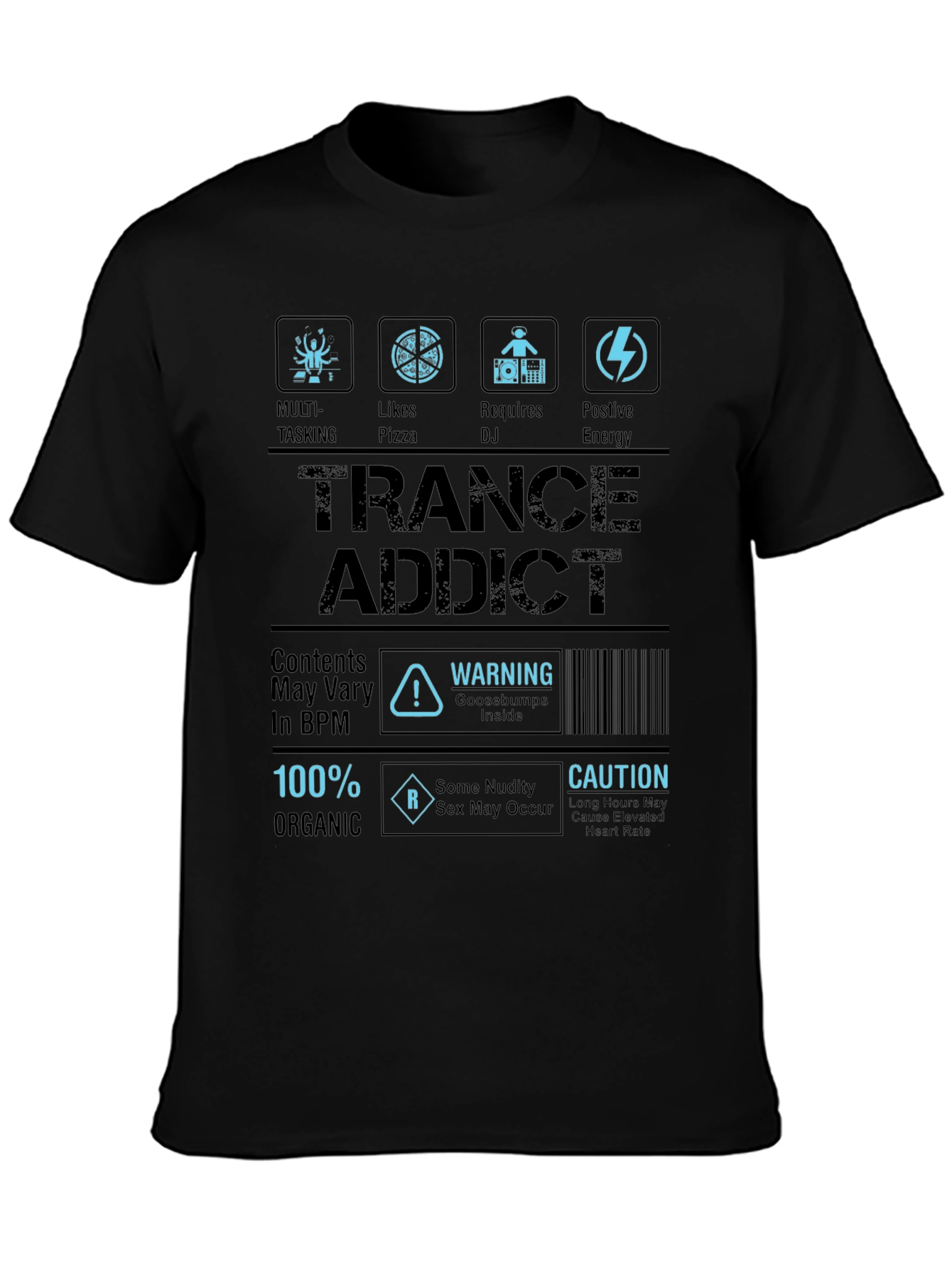 Trance Addict Graphic T-Shirt EDM Rave Festival Gear