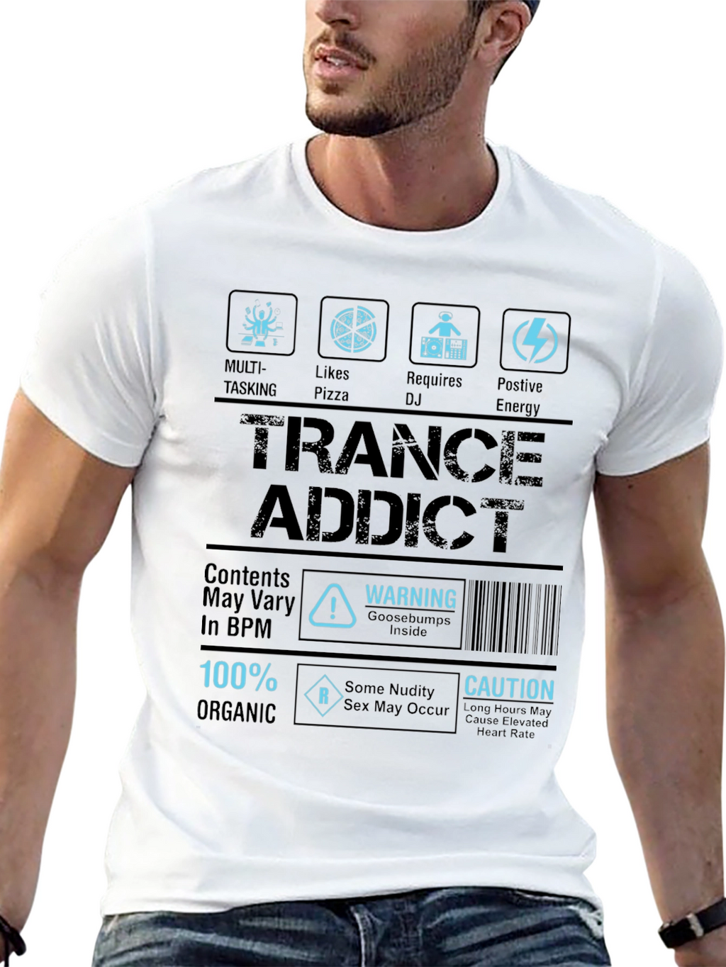 Trance Addict Graphic T-Shirt EDM Rave Festival Gear