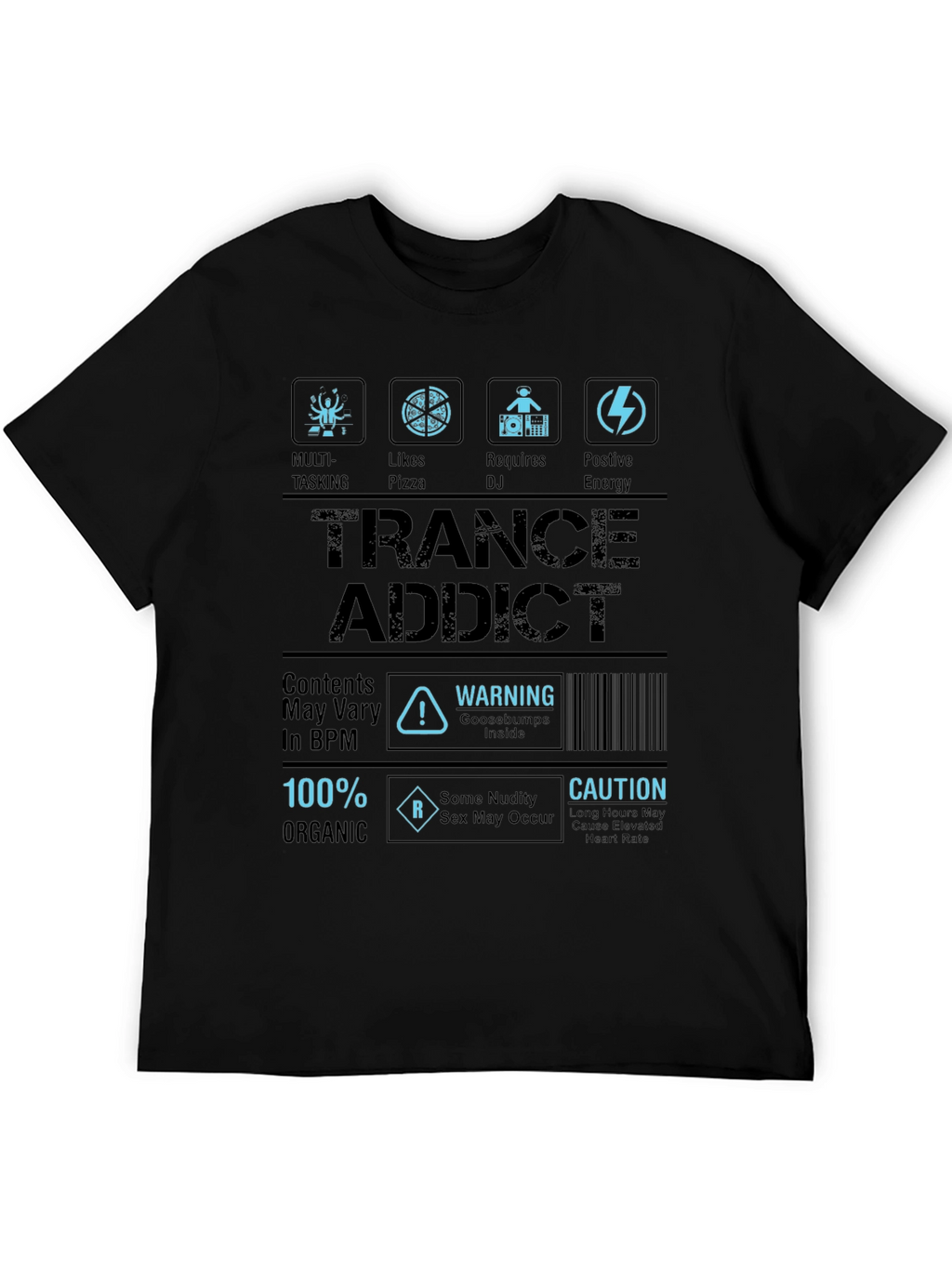 Trance Addict Graphic T-Shirt EDM Rave Festival Gear