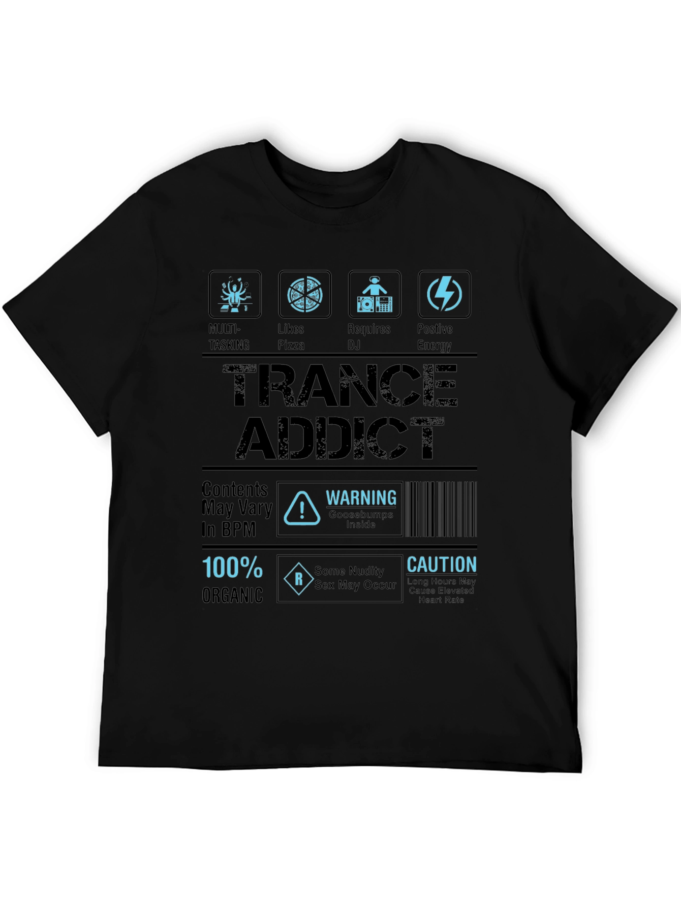 Trance Addict Graphic T-Shirt EDM Rave Festival Gear
