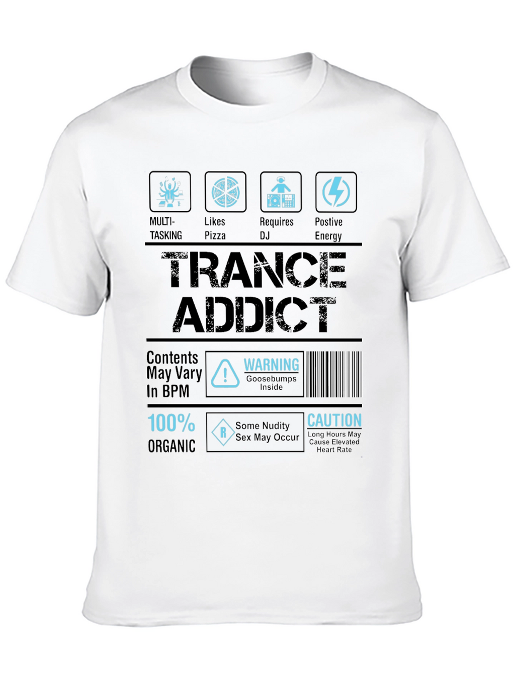 Trance Addict Graphic T-Shirt EDM Rave Festival Gear
