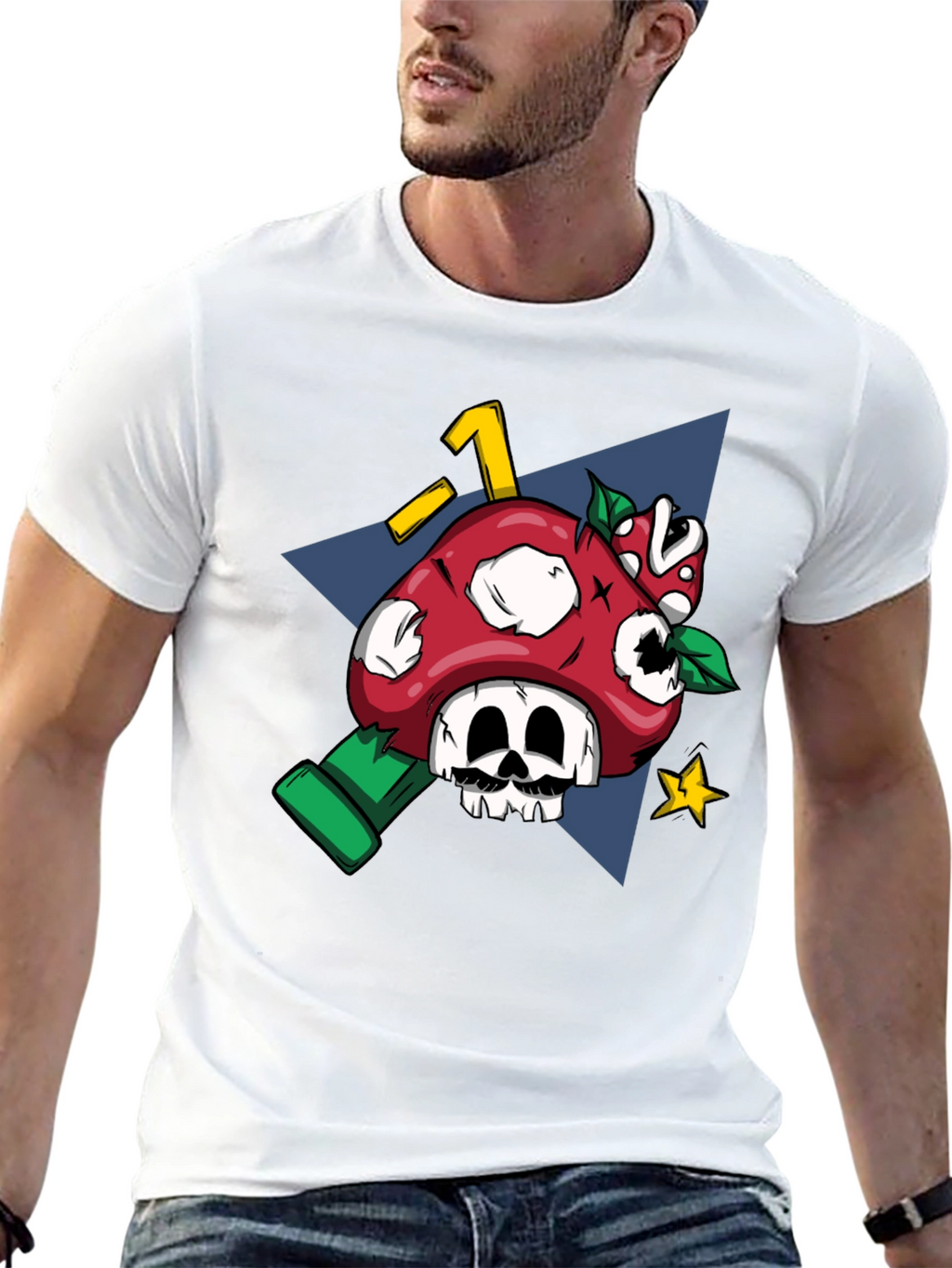 Mario Mushroom Skull Graphic Tee