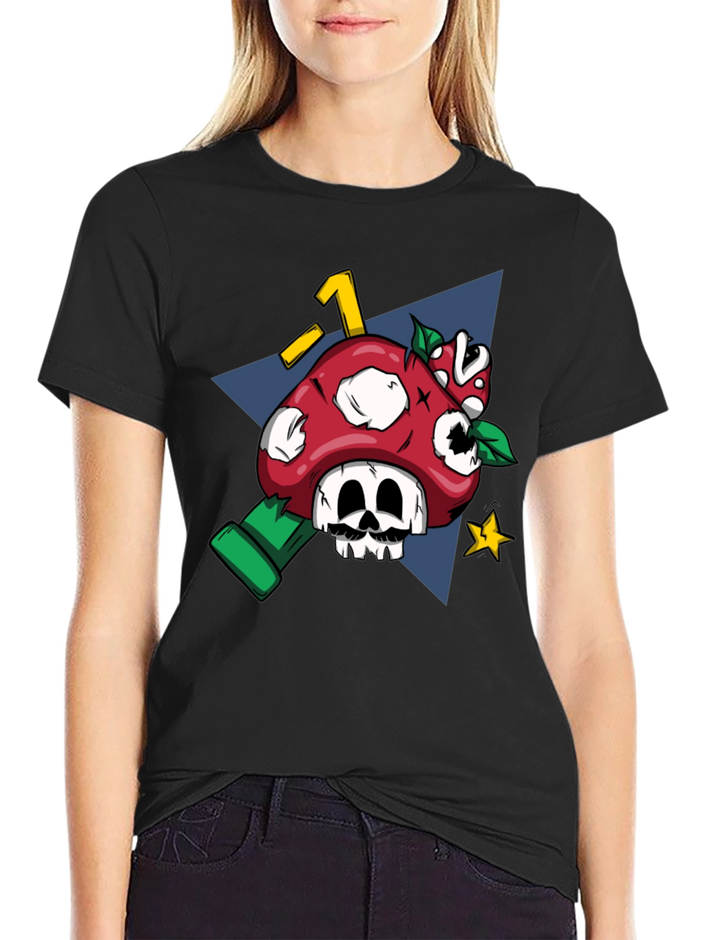 Mario Mushroom Skull Graphic Tee