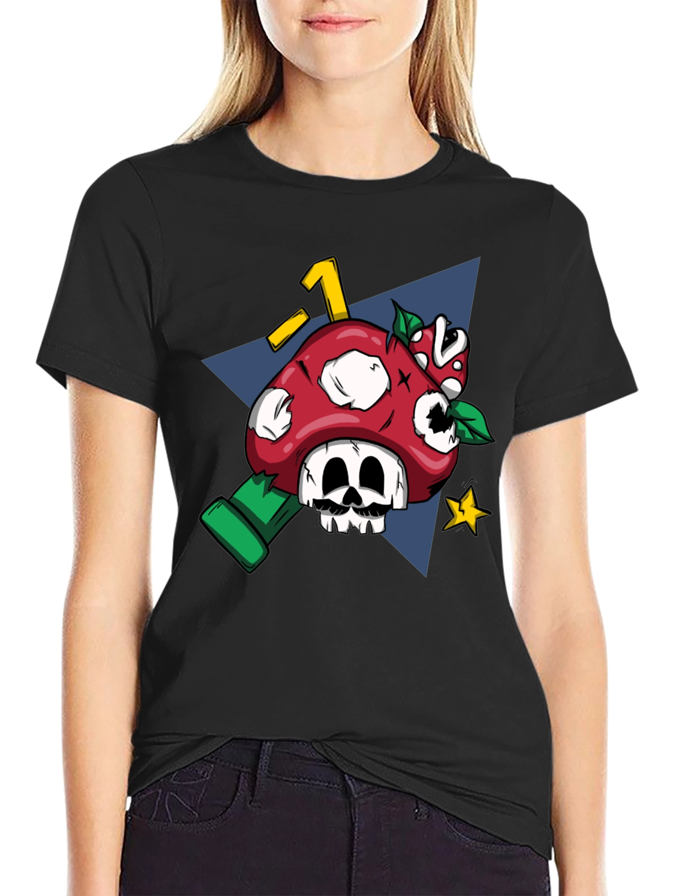 Mario Mushroom Skull Graphic Tee