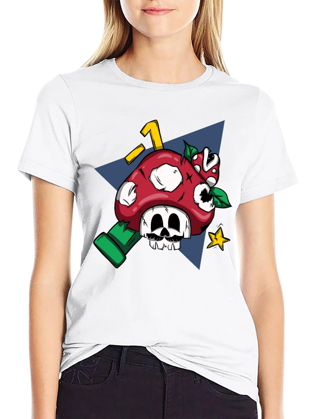 Mario Mushroom Skull Graphic Tee