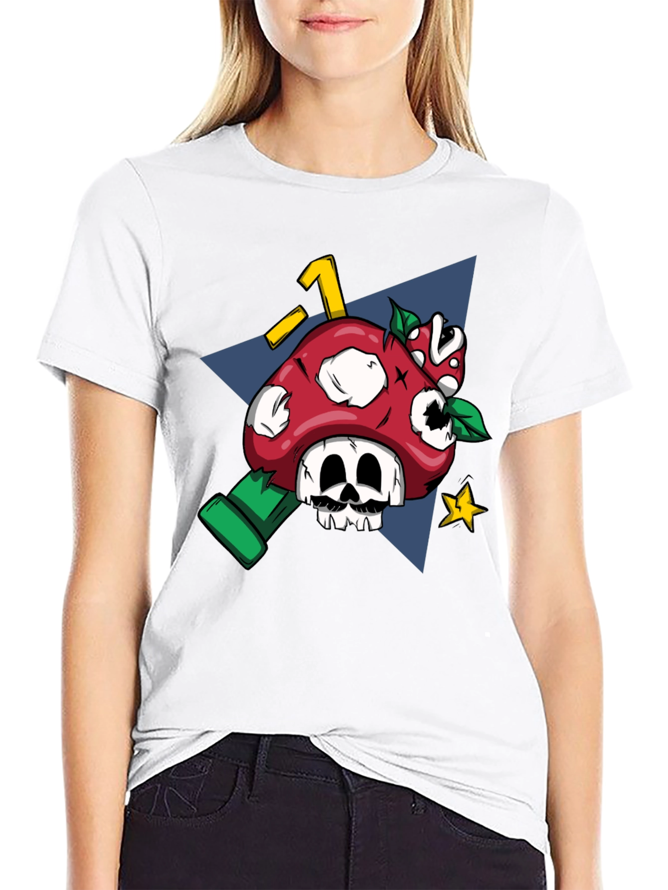 Mario Mushroom Skull Graphic Tee