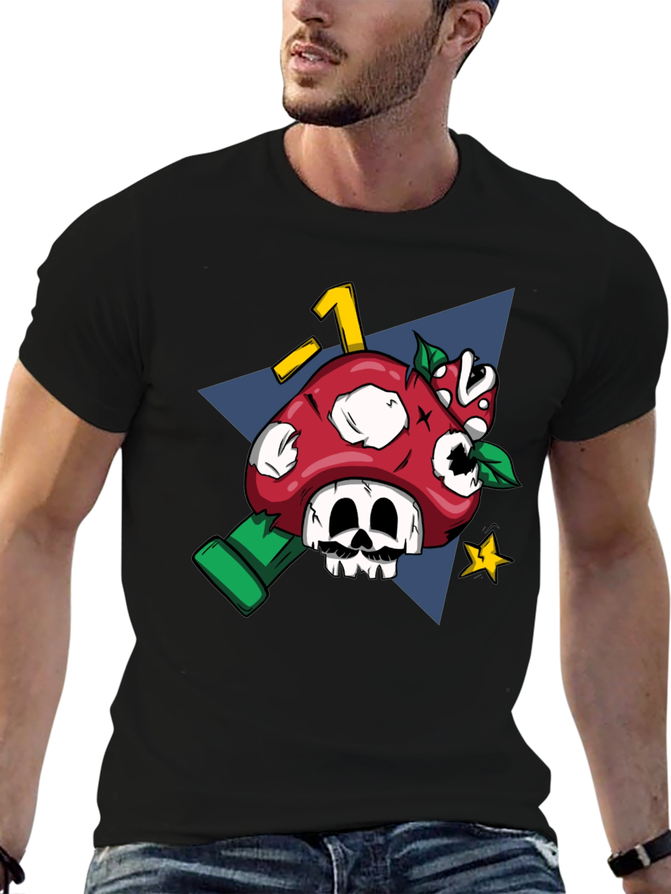 Mario Mushroom Skull Graphic Tee